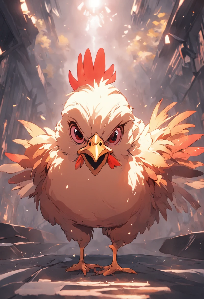 A chicken,A chicken with exaggerated big eyes,Madness Zoo style, Chicken animals, chicken, Cute chickens,