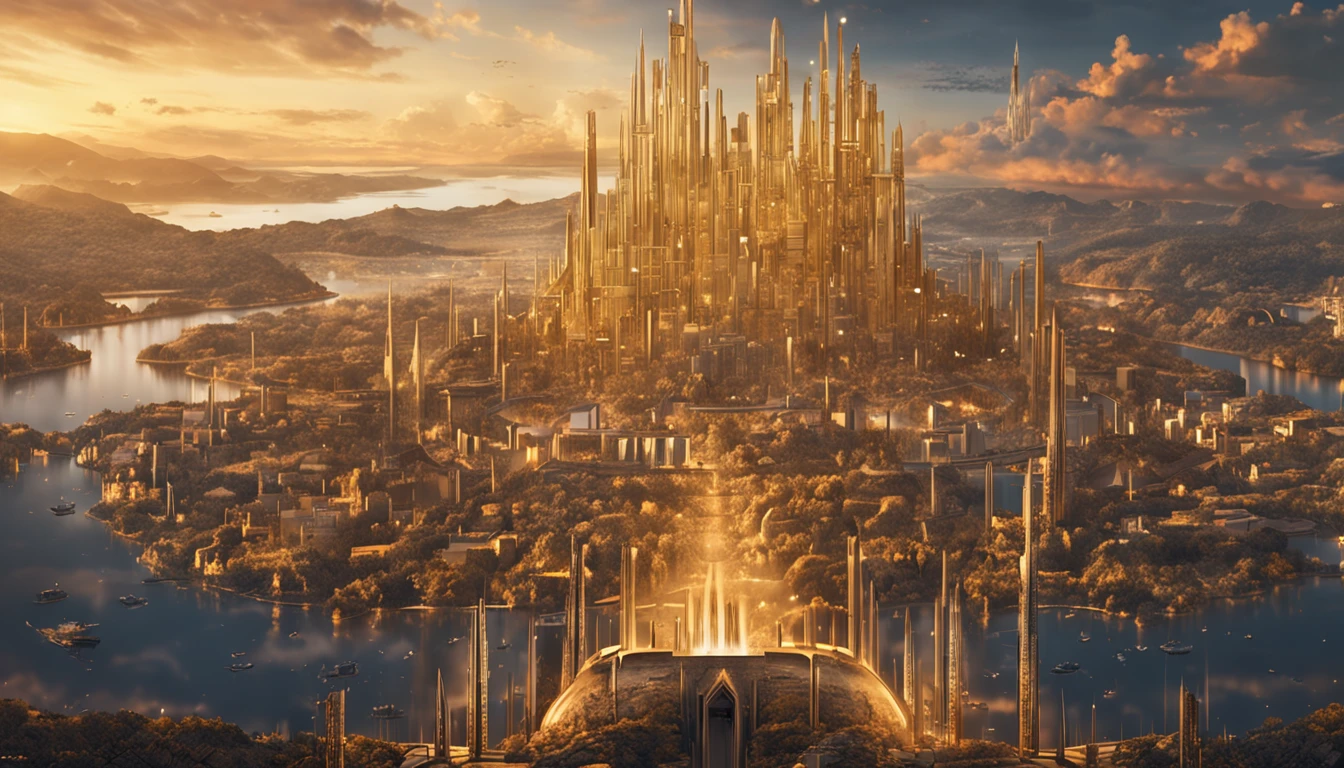A large city with a lot of tall buildings in the middle of it - SeaArt AI