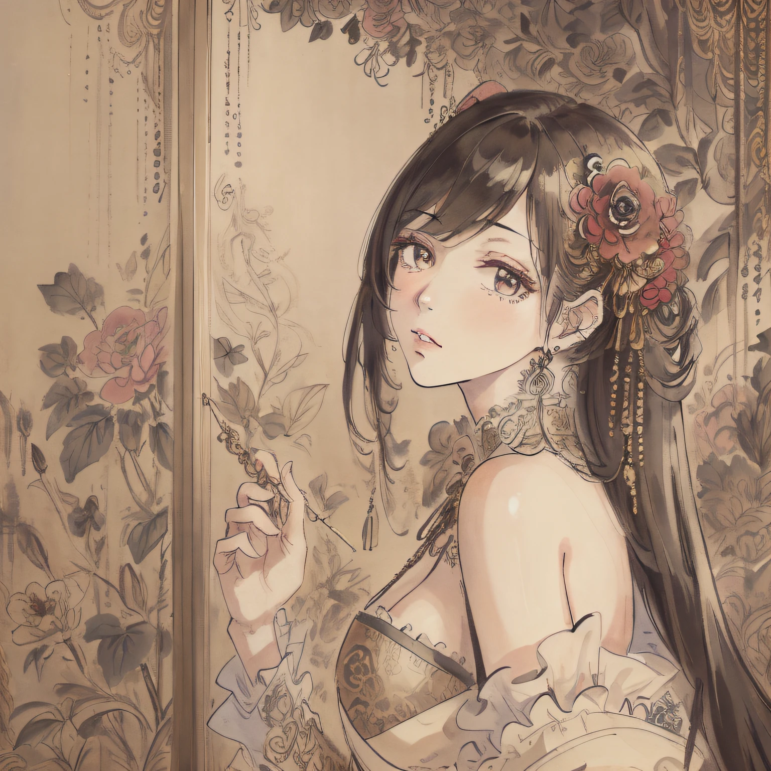 masterpiece, best quality, masterpiece, best quality,highly detailed,{best quality}, {{masterpiece}}, {highres},original, {an extremely delicate and beautiful},masterpiece, best quality,highly detailed,{best quality}, steampunk, evil flower{highres}, extremely detailed 8K wallpaper, 1girl