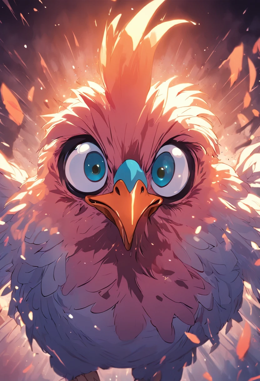 A chicken,Exaggerated chicken with big eyes,Crazy zoo style, Chicken animals, Chicken, Cute chickens,Humorous chicken