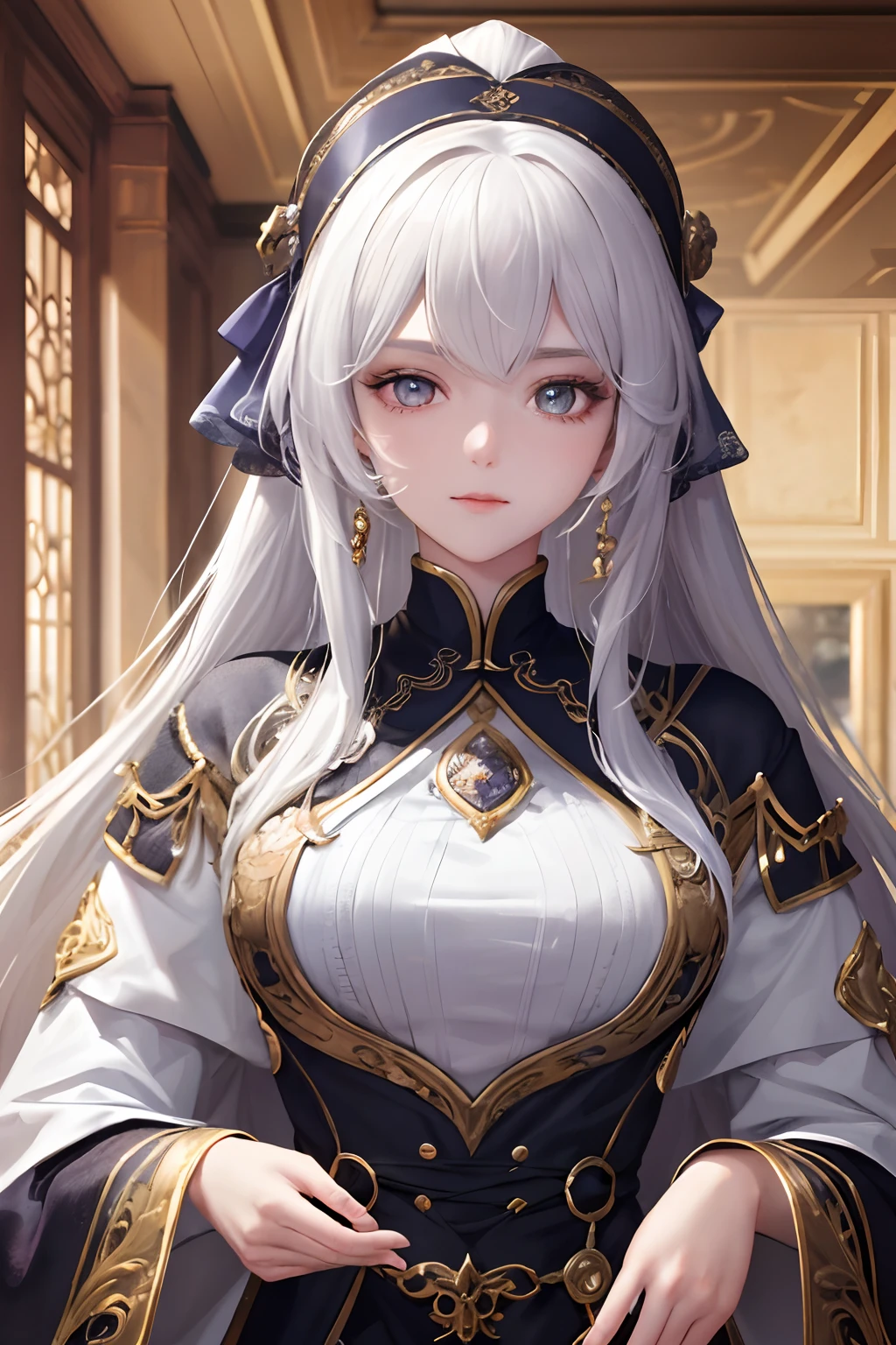 (tmasterpiece,top-quality,best qualityer,offcial art,Beauty and aesthetics:1.2),(Kizi:1.3),extremy detailed,rich colourful,highest details,s the perfect face,The upper part of the body,hdr,(long white hair:1.5)(white cloak golden lines:1.2),galaxias,(light stre),striking visual effects,(dynamic streaks,Luminous trajectory:1.2),vivd colour,The family background of noble knights was usually very wealthy,Their ancestors may have been wealthy merchants、Nobleman or politician。They usually have an elegant living environment and high-quality educational resources,Receive quality education and training,Possess great talent and skills。
Noble knights usually possessed nobility、Elegant temperament,Their words and deeds reflect their social status and wealth。They have unique costumes、Hairstyle and makeup,Usually wearing elegant battle robes and riding noble horses。
The life of a noble knight was usually luxurious and comfortable,They have a variety of high-end luxury and luxurious private establishments。They usually like to make friends with powerful people,And actively participate in various social events and aristocratic circles。