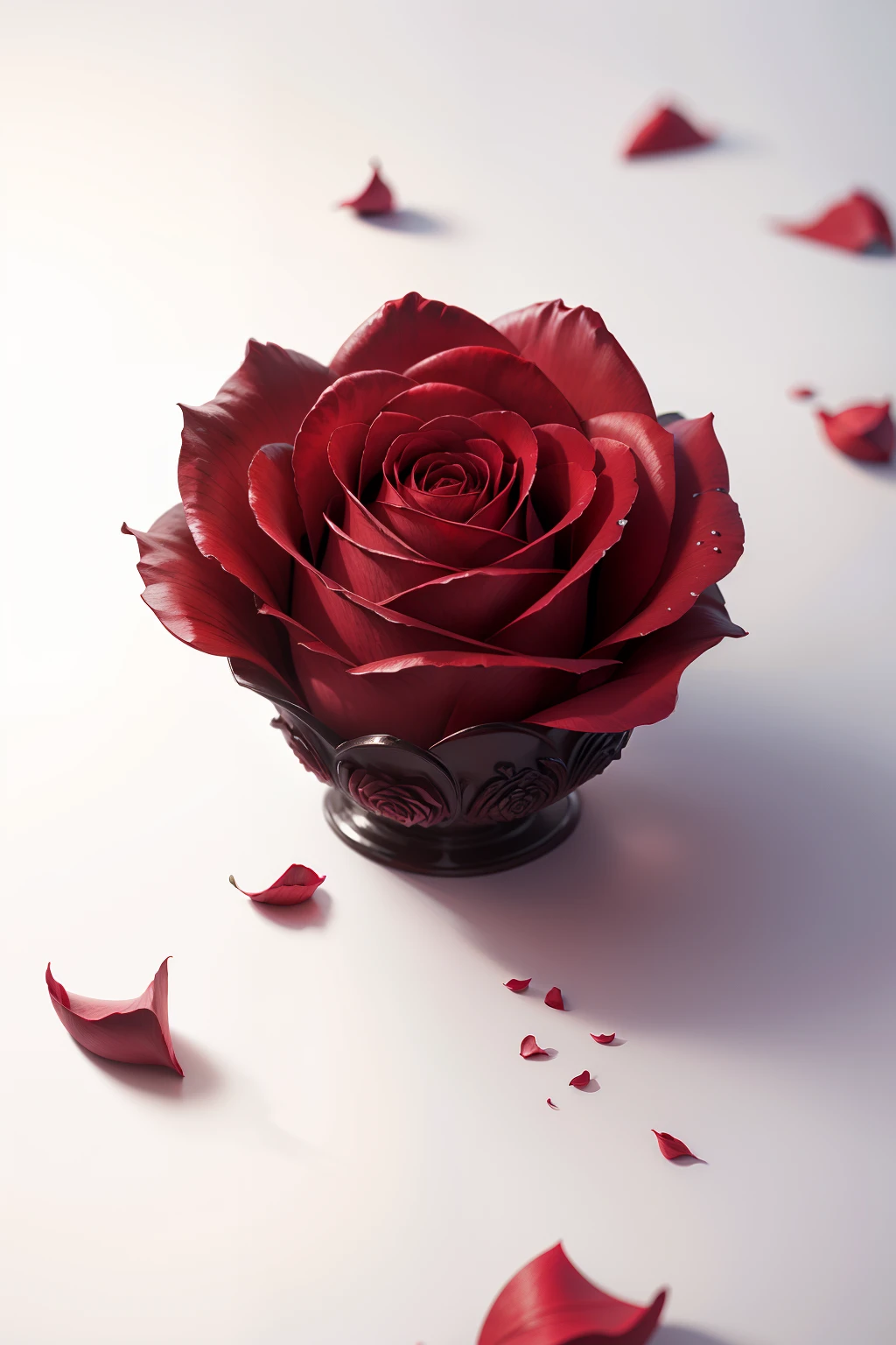 rose petals,zoomed,Hyper-detailing,Realisticstyle,White background