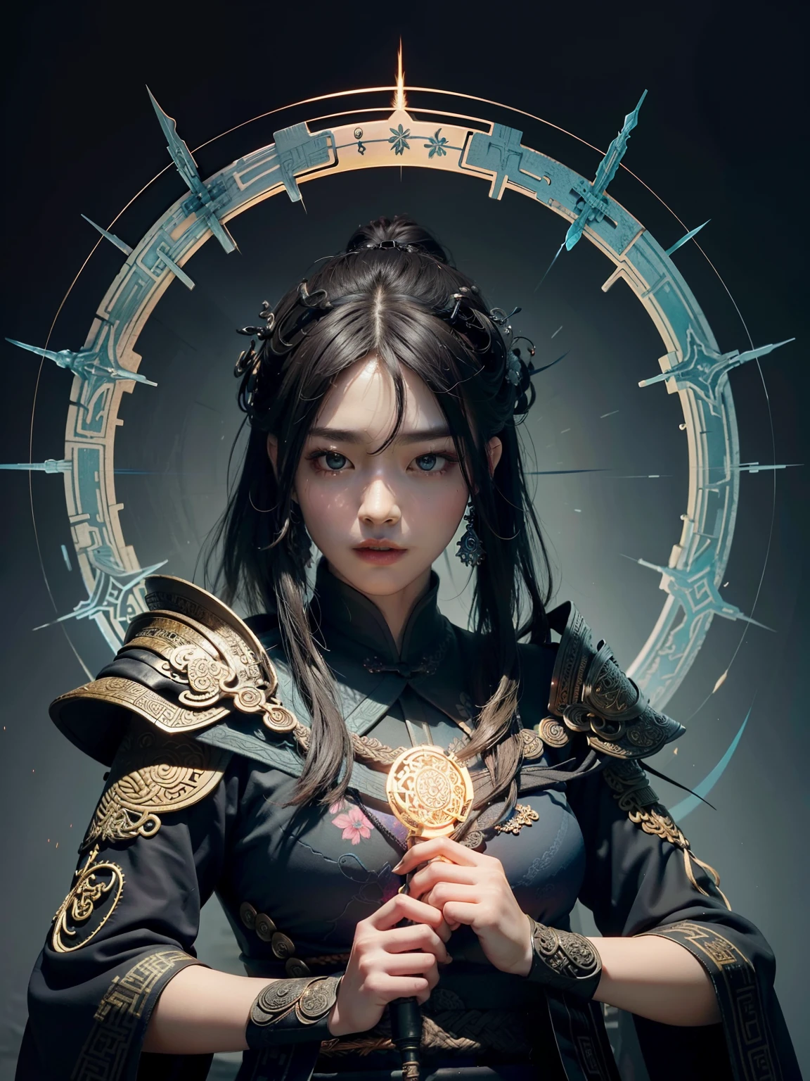 wanjian, multiple weapon (glowing weapon)
official art, unity 8k wallpaper, ultra detailed, beautiful and aesthetic, masterpiece, best quality, photorealistic, (zentangle, mandala, tangle, entangle), extreme detailed, dynamic angle, the most beautiful form of chaos, elegant, a brutalist designed, vivid colours, romanticism
zhongfenghua