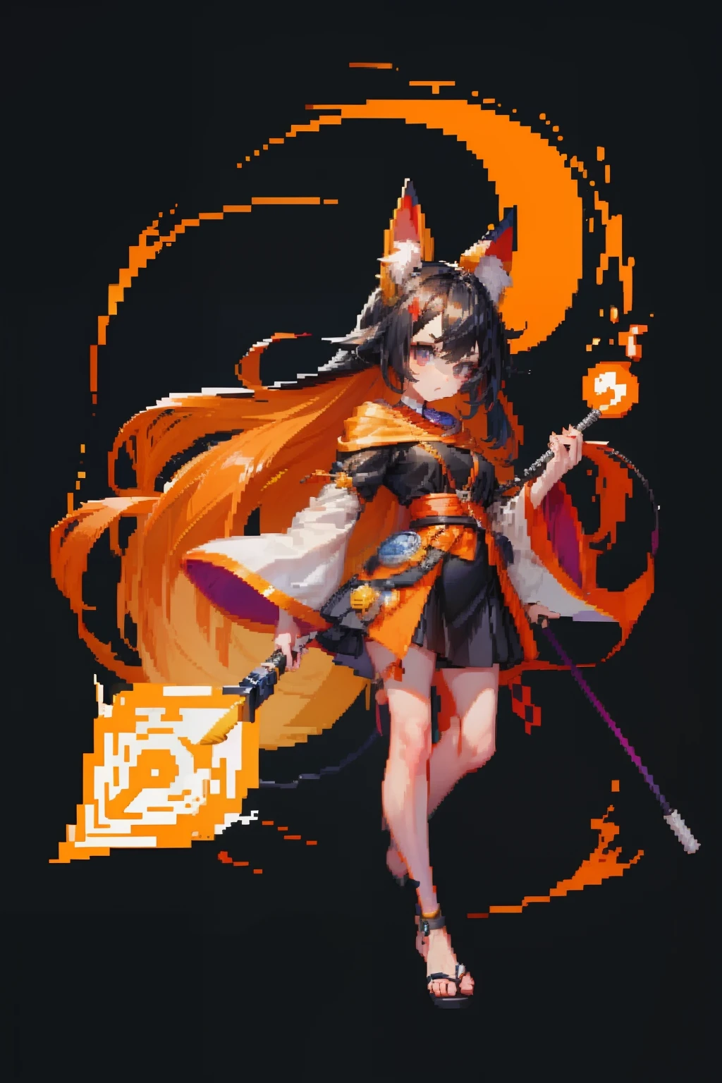 Feet with black bands wrapped around them、Pixel art、pixels