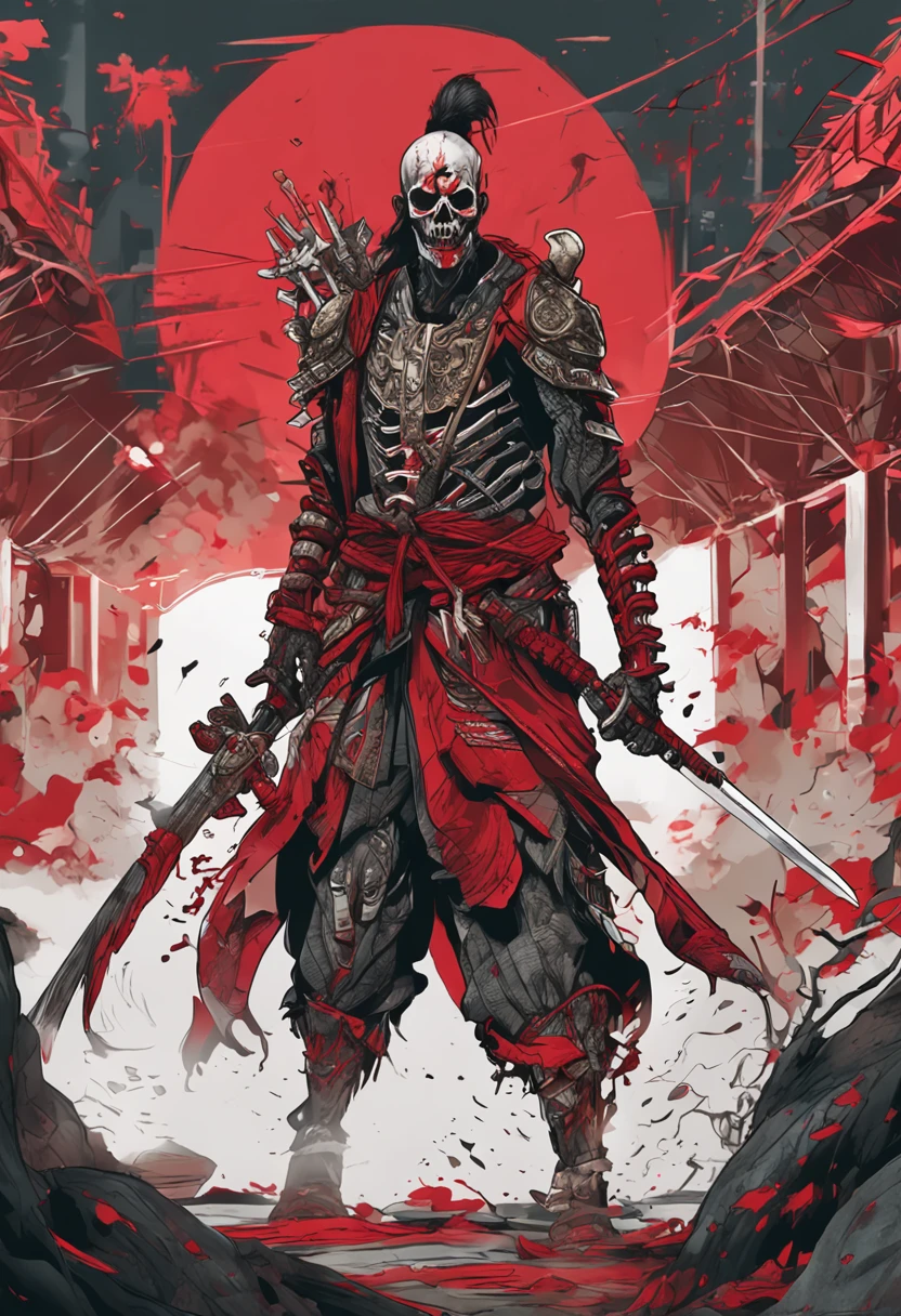 Create a hyper-detailed 4K resolution digital artwork featuring a skeletal warrior in a samurai-style red suit. The artwork should depict a determined face portrait of the warrior at street level. The lighting should be dynamic, highlighting the intricate details of the character. The overall style should resemble splash art with triadic colors and deep color tones. The artwork should have a storybook style with muted colors. The warrior should have no hair. Please recommend the best camera model and lens for capturing the artwork.