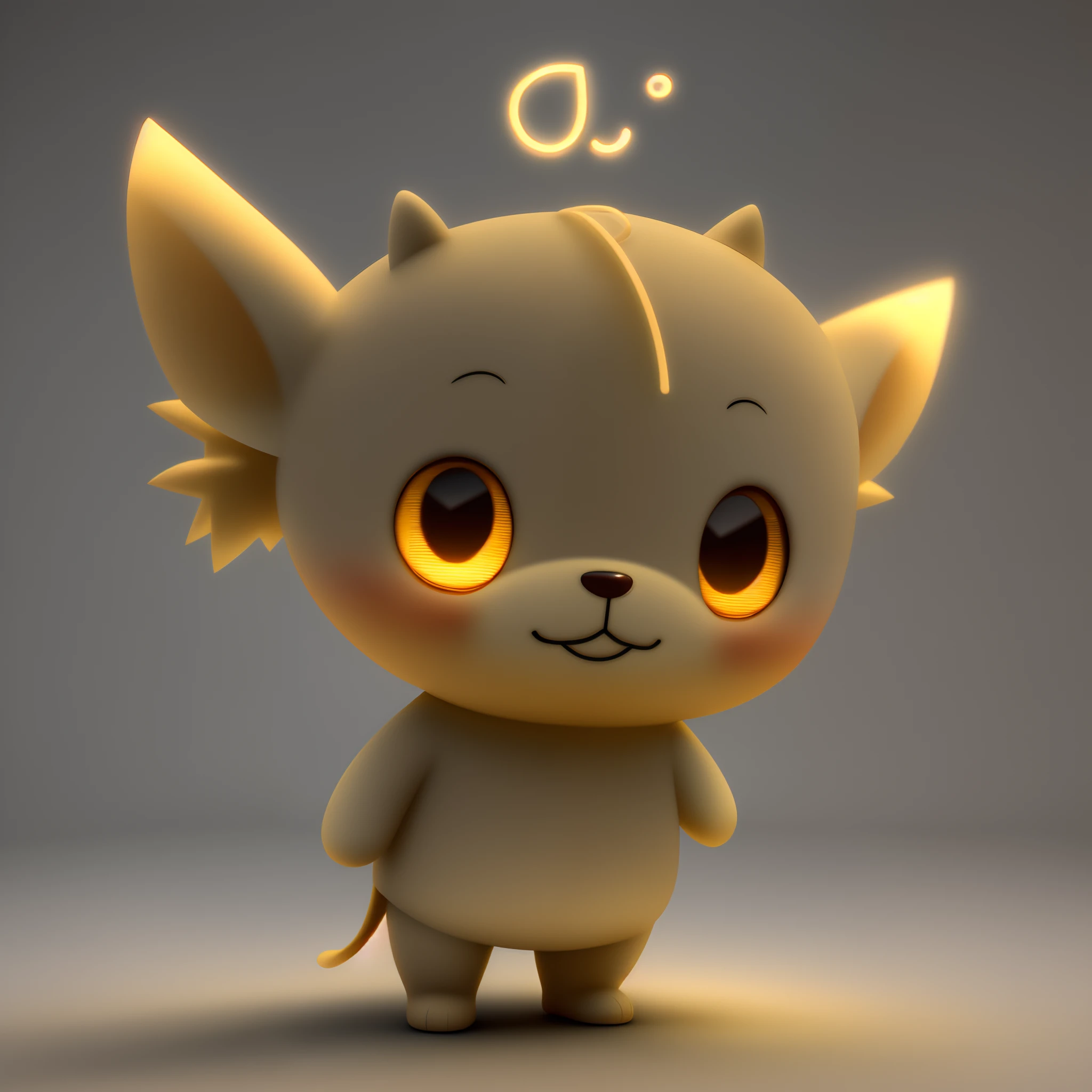 A cute little character in light 3D with a front
