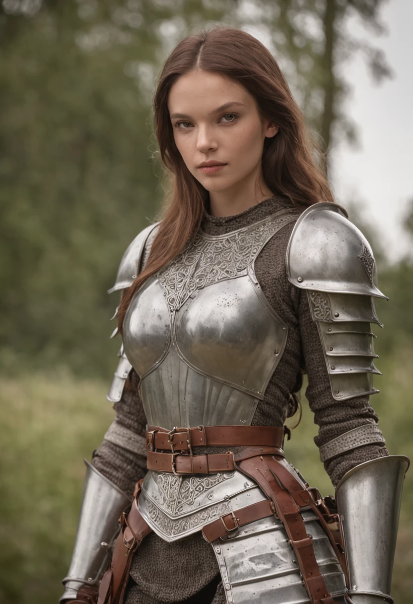 Royal Knights，Gorgeous heavy armor wraps the whole body，Point the Knight's Sword to the sky，sportrait，closeup cleavage，Solemn，flatchest，modest，humble，Cinematic, hdr, primitive, Intricate, High quality, Gorgeous shades, Intricate details, super-fine，oc rendered