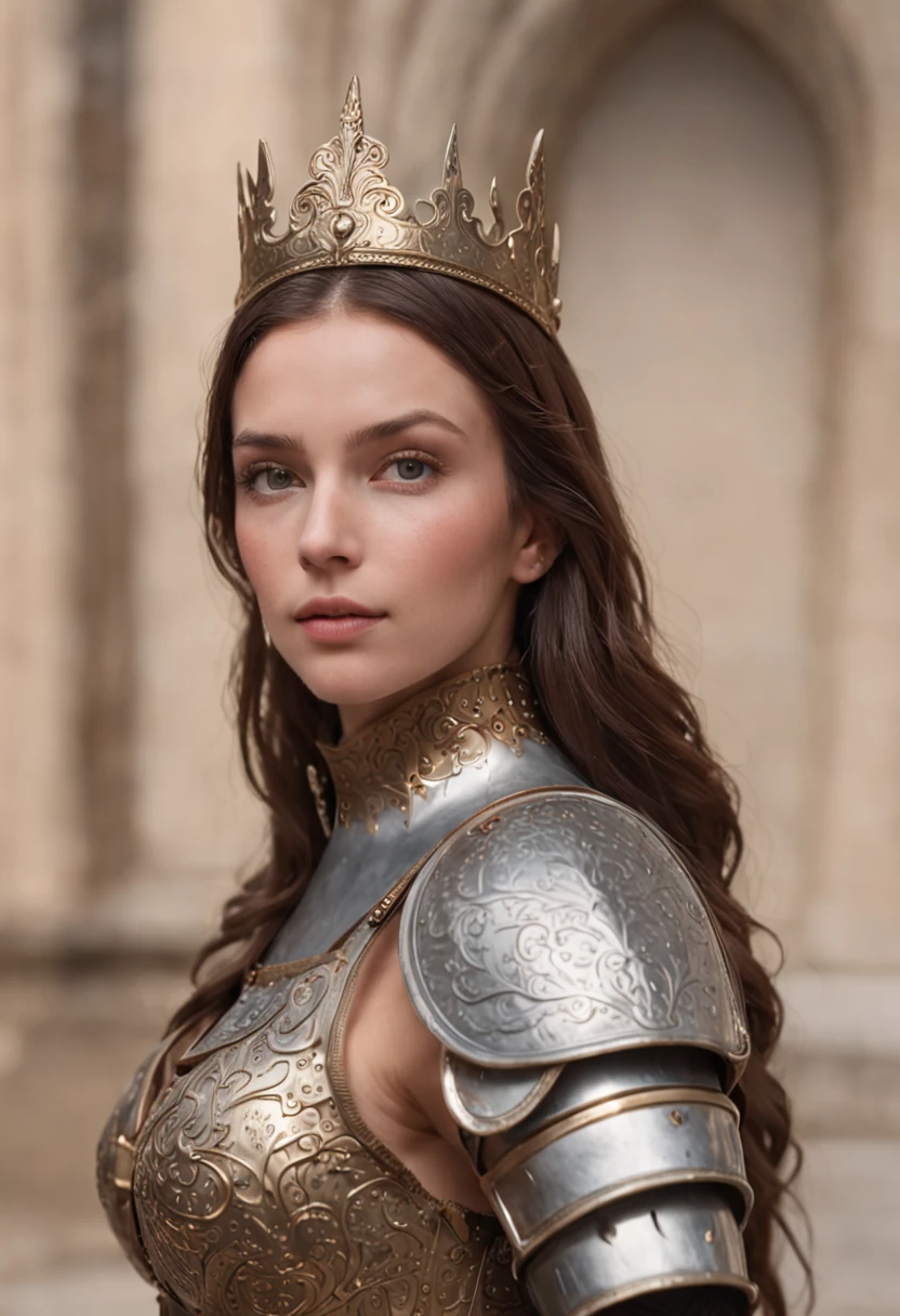 Royal Knights，Gorgeous heavy armor wraps the whole body，Point the Knight's Sword to the sky，sportrait，closeup cleavage，Solemn，flatchest，modest，humble，Cinematic, hdr, primitive, Intricate, High quality, Gorgeous shades, Intricate details, super-fine，oc rendered