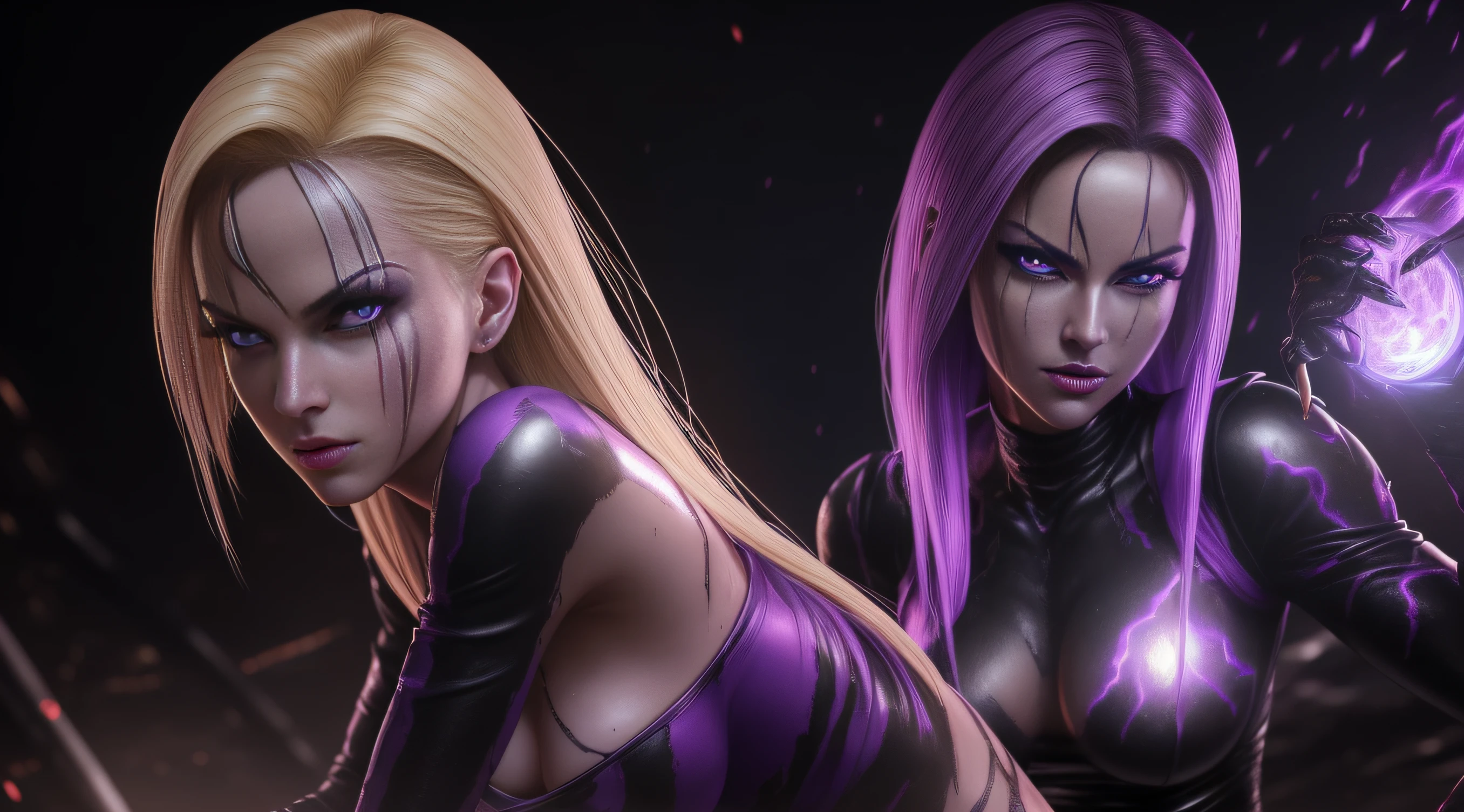 sexy android 18, Glow, seductive, glowing purple eyes , sexy , (ultra photorealistic:1.3), (masterpiece:1.4), best quality, ((realistic)), high quality, ultra detailed, ((real image)), ((realistic skin)), ((realistic face)),(illustration:1.05), (beautiful:1.05), (beautiful detailed eyes:1.05), (cinematic light:1.1), Extremely realistic , evil , wet ,corrupted , black veins ,parasites , dark energy , swarm, hive ,