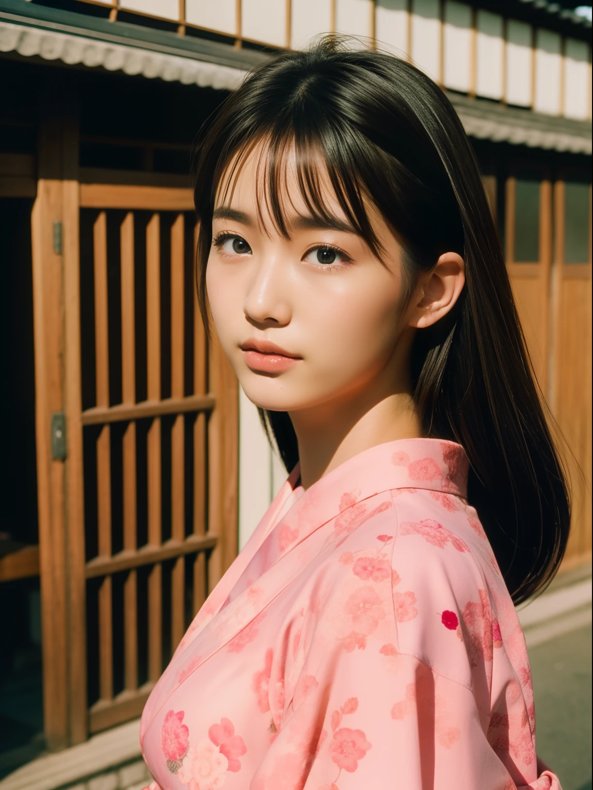 Beautuful Women、20yr old 、body shot、80mm、Yukata、Japanese houses、NSFW、Toostock