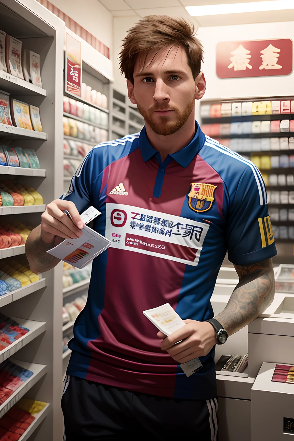 Messi in the Chinese sports lottery store