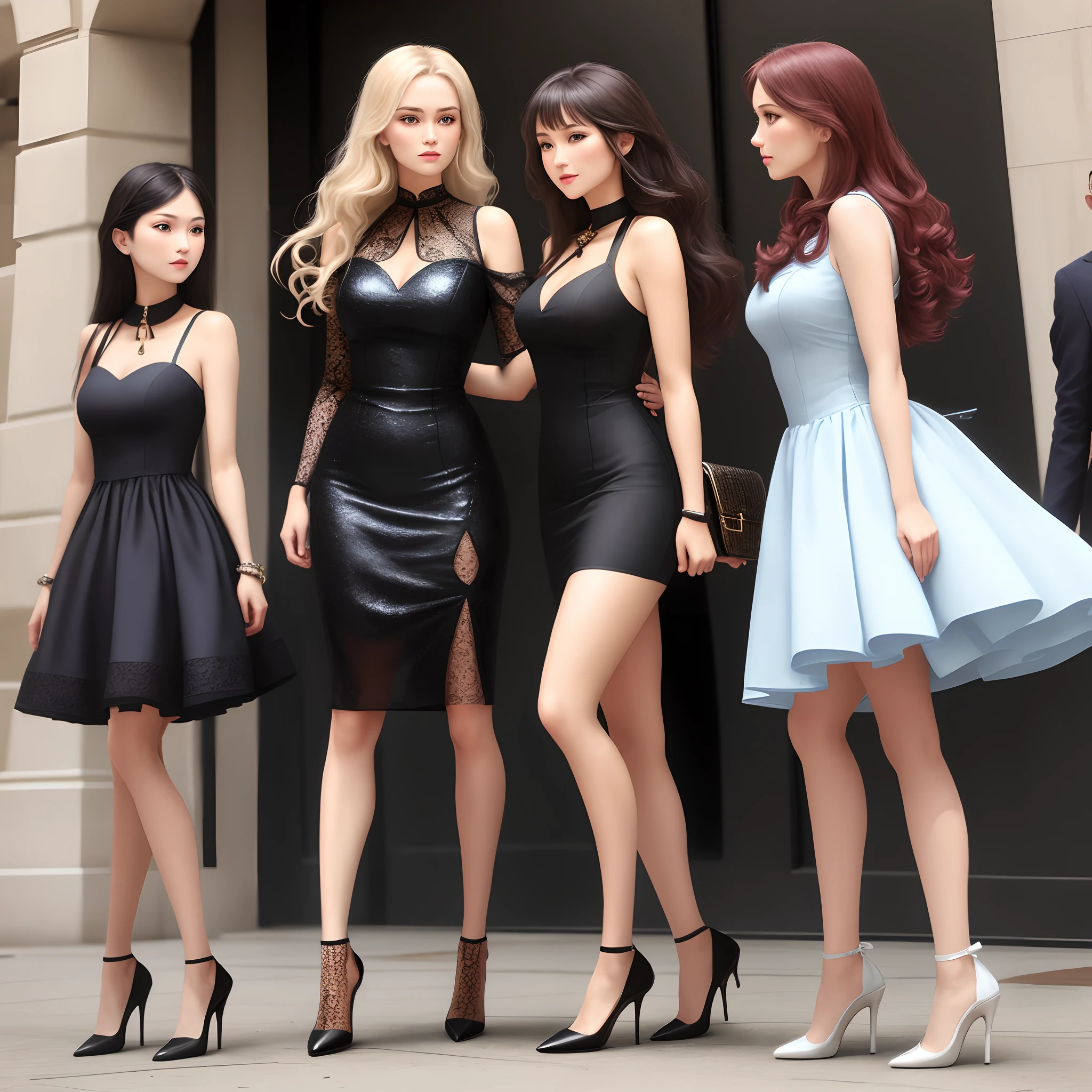 3d,,Beautuful Women,Black long straight,beautifullegs,jade foot