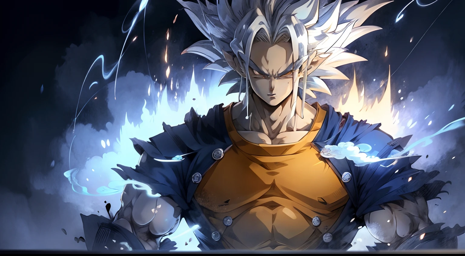 a close up of a person with a very large body and a very big body, ultra instinct, an epic anime of a energy man, 4 k manga wallpaper, super saiyan blue, anime wallaper, 4k anime wallpaper, anime wallpaper 4k, anime wallpaper 4 k, character dragonball, highly detailed portrait of goku, human goku, super saiyan goku
