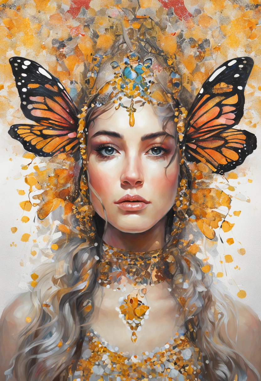 O beautiful monarch. This body and soul are all yours and belong to the Kingdom. A knight to be baptized.::style Pointillism style, Consists entirely of small ones, colorful dot, Ultra Highly detailed ::n_style illustration, Photorealsitic, Analog film, glitch art, high contrast