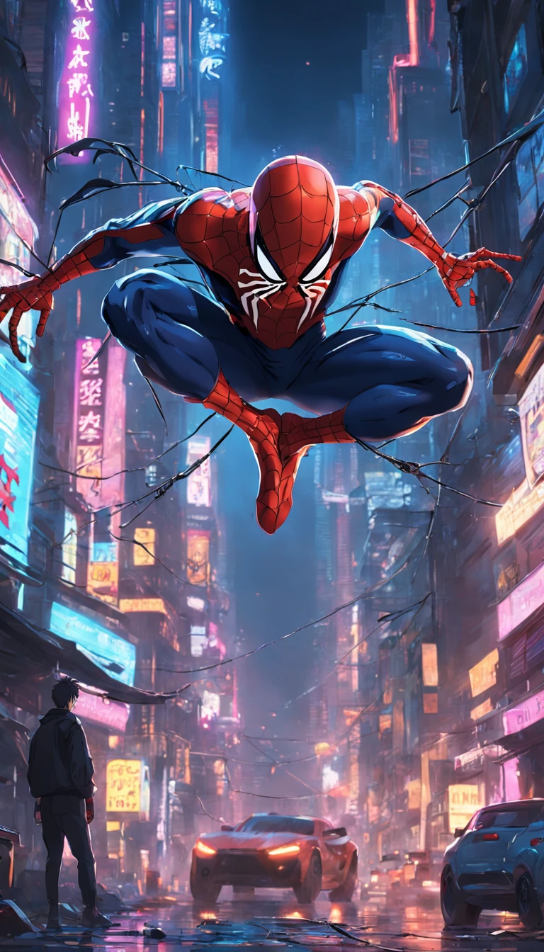 Spider man,Cyberpunk,8k.