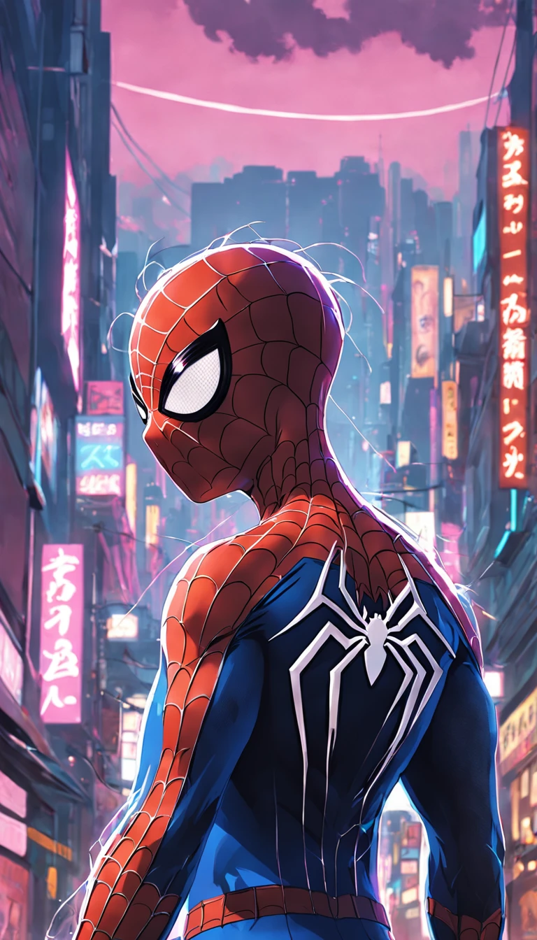 Spider man,Cyberpunk,8k.