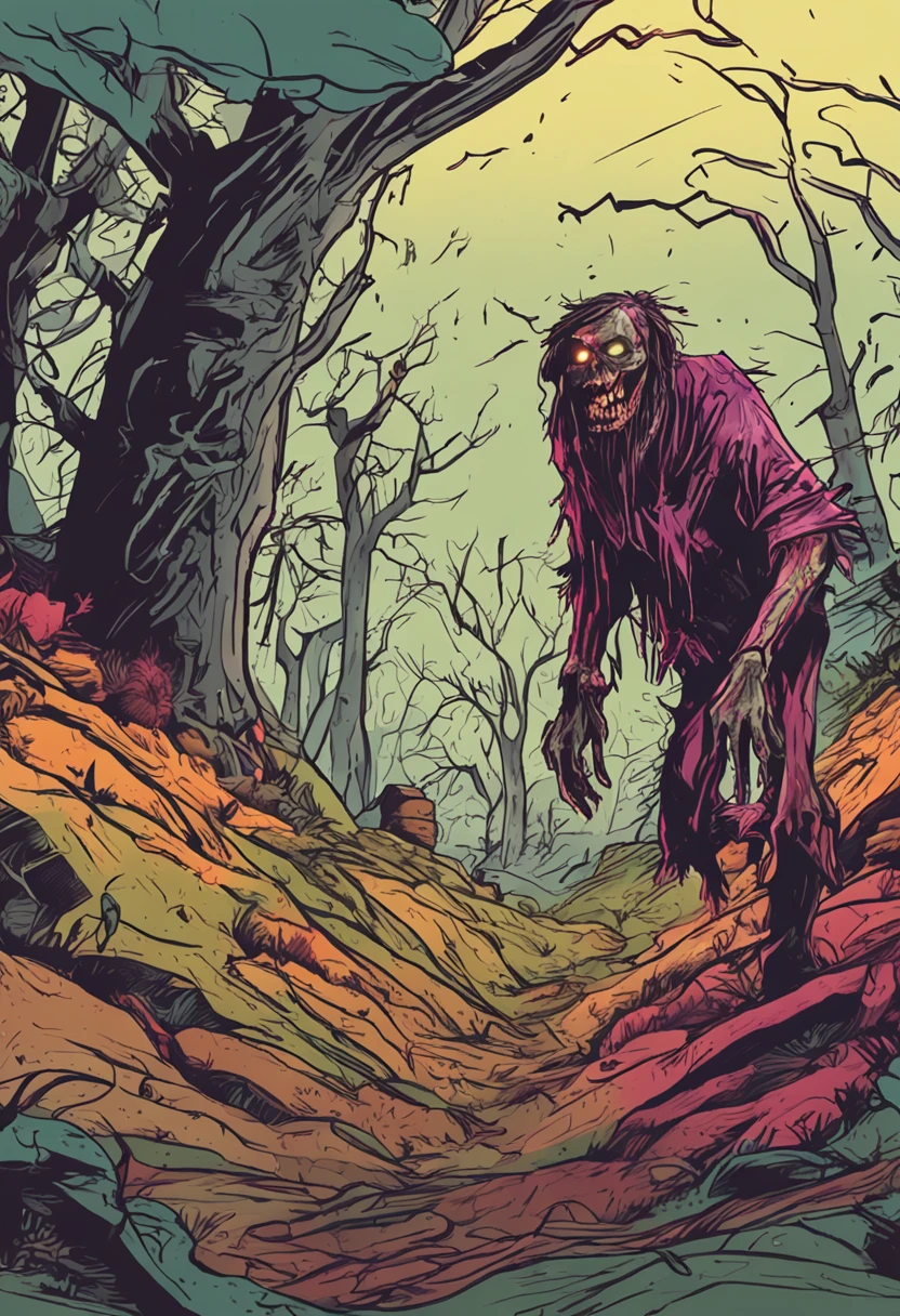 A few zombies roamed aimlessly in the wilderness