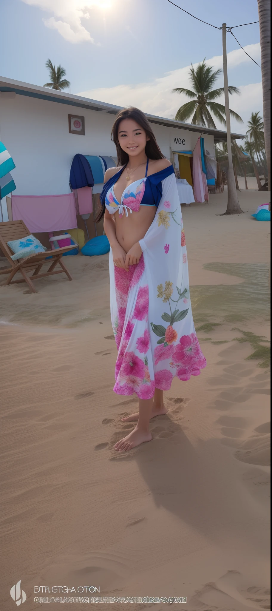 Girl wearing bikini in a beach
