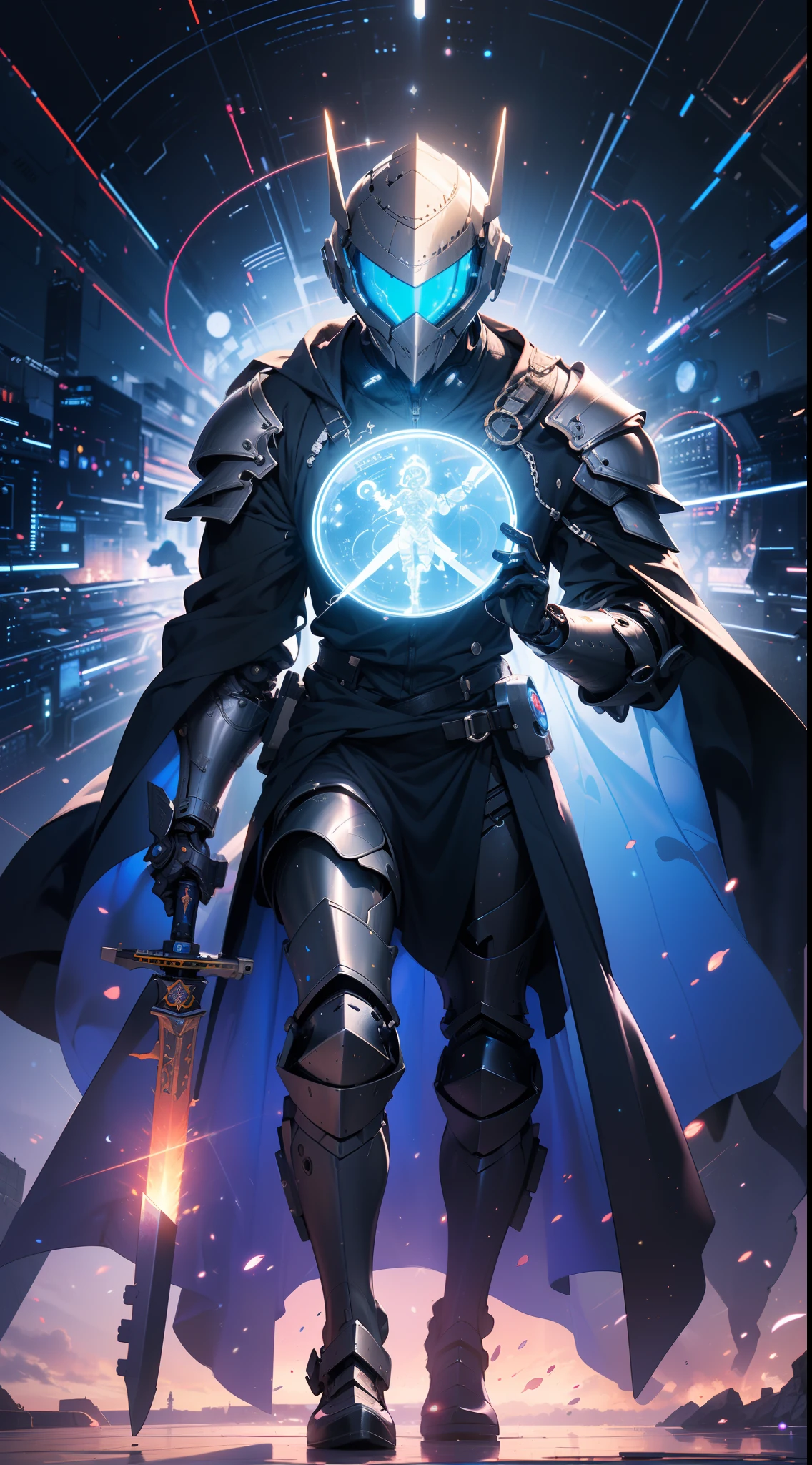 (Wear giant knights in colorful colors，Holding a huge glowing X-ray sword,gothic knight:1.45),(gear wheel+Hanfu armor+Huge breast+Abs+chest plate+Side jet holes),Aerial view,concept-art,sky,Starry sky,Starcloud,black hole,(Cyberpunk style armor and helmet with relief,The whole body is covered with armor and helmets,Full-body streamlined mechanical design, Seamless welding:1.25),in the style of sci-fi anime,Intricate details, elaborate detail, mecha anime, Sharp & Vivid colors, celestialpunk, Glass as a material,Line art , illustration, Manga style, When you float weightlessly in the darkness of space, You can't help but be in awe of the incredible technology around you. Your spacesuit, Designed with the latest advanced materials and functionality, is the key to your survival in the vast expanse of land.The line art blueprint projected in front of you shows sleekness, The fit design of the suit,