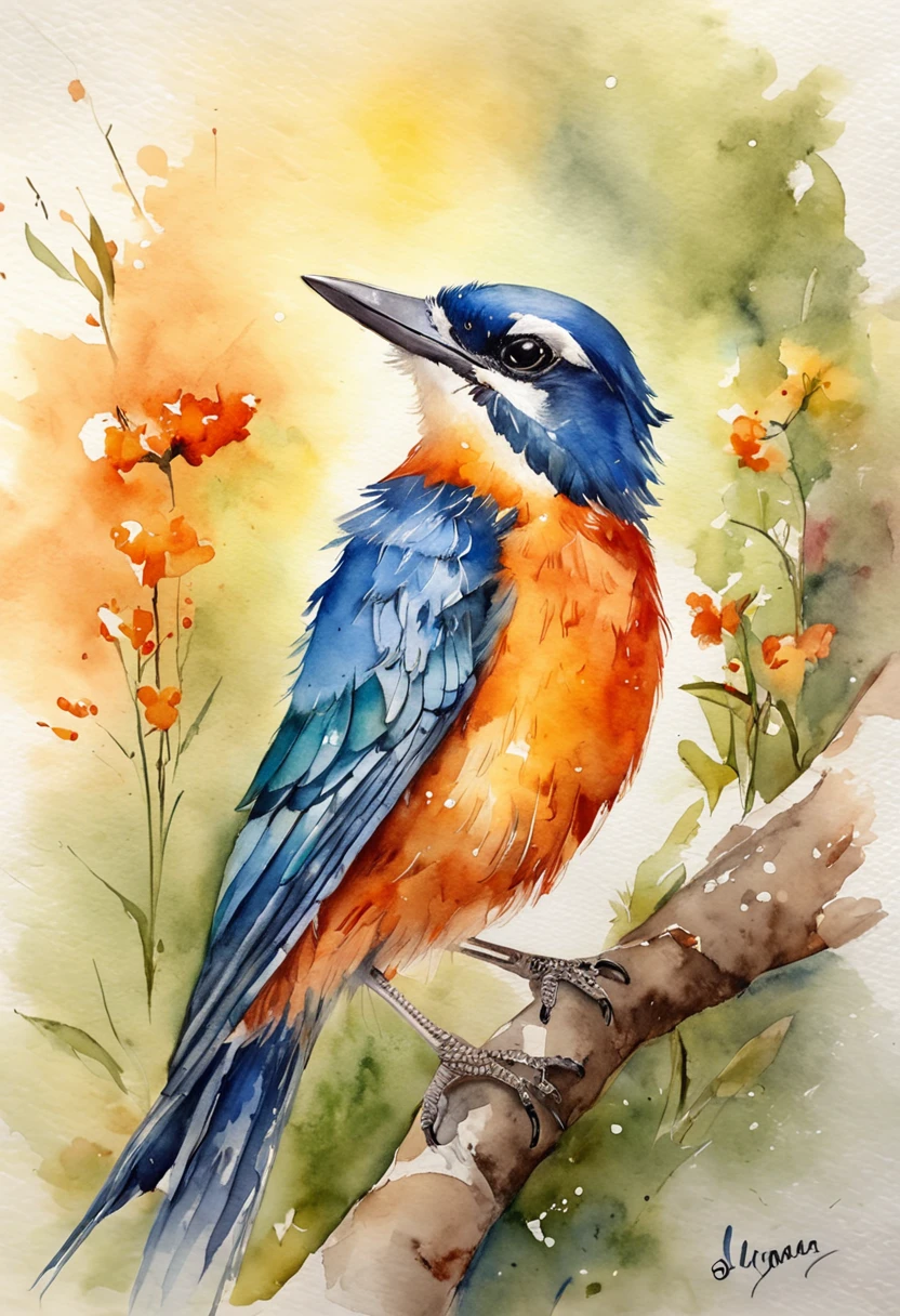 Anqa, Great mysterious or fabulous female bird, seen during bright sunset, master part, best quality
