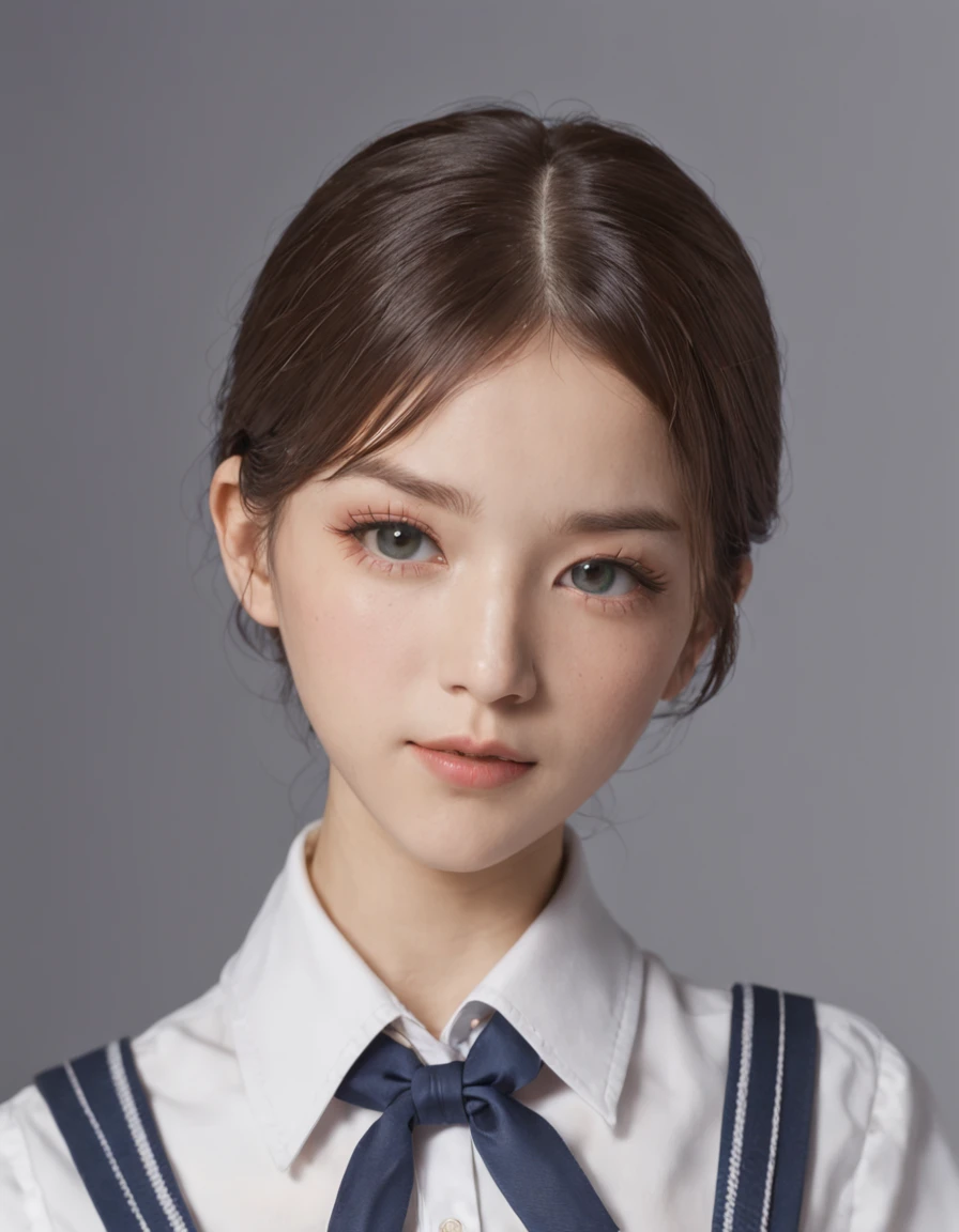 1 girls, big breast, sailor uniform, serafuku, blue neckerchief, school uniform, white dress shirts, short sleeve, slender, thin waist, full body, realistic, 50mm portrait, high resolution, 8k, RAW photos, high-detail RAW color photo, dynamic light, ultra detailed, detailed face, facial features details, beautiful details Eyes, very detailed eyes, very detailed skin, real skin, firm skin, on the train