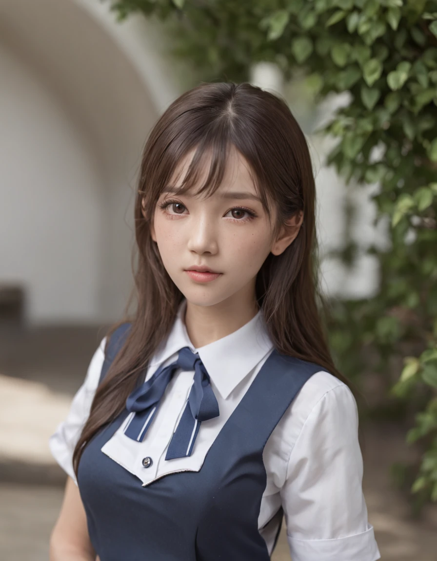 1 girls, big breast, sailor uniform, serafuku, blue neckerchief, school uniform, white dress shirts, short sleeve, slender, thin waist, full body, realistic, 50mm portrait, high resolution, 8k, RAW photos, high-detail RAW color photo, dynamic light, ultra detailed, detailed face, facial features details, beautiful details Eyes, very detailed eyes, very detailed skin, real skin, firm skin, on the train