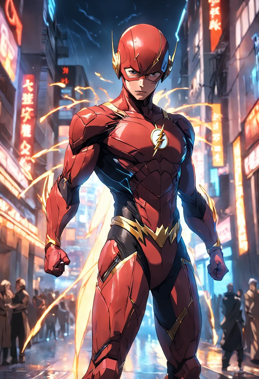 the flash in action, mcu, best entrence pose, ultra detail, 8k,