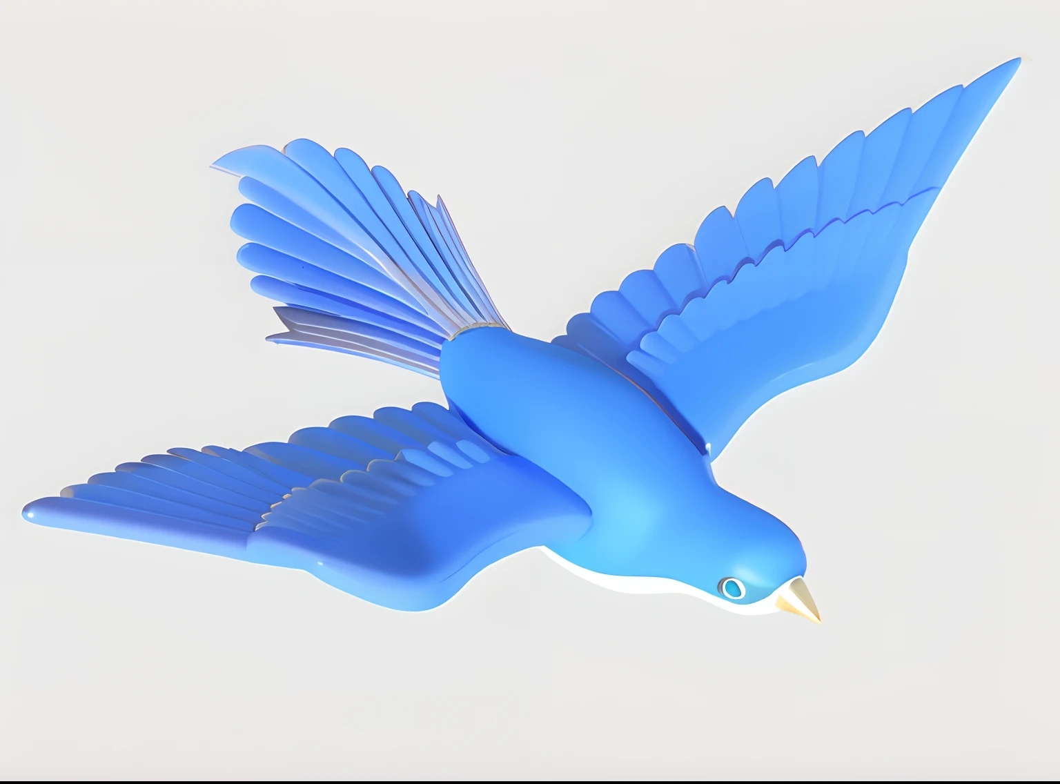 There is a blue bird flying in the sky,spread the wings, depicted as a 3 d render, bluejay, style of titmouse animation, blue realistic 3 d render, stylized as a 3d render, render in blender, flying around the bird, modeled in 3 d, designed in blender, rendered 3d model, surrealistic bird, Stylized 3 D