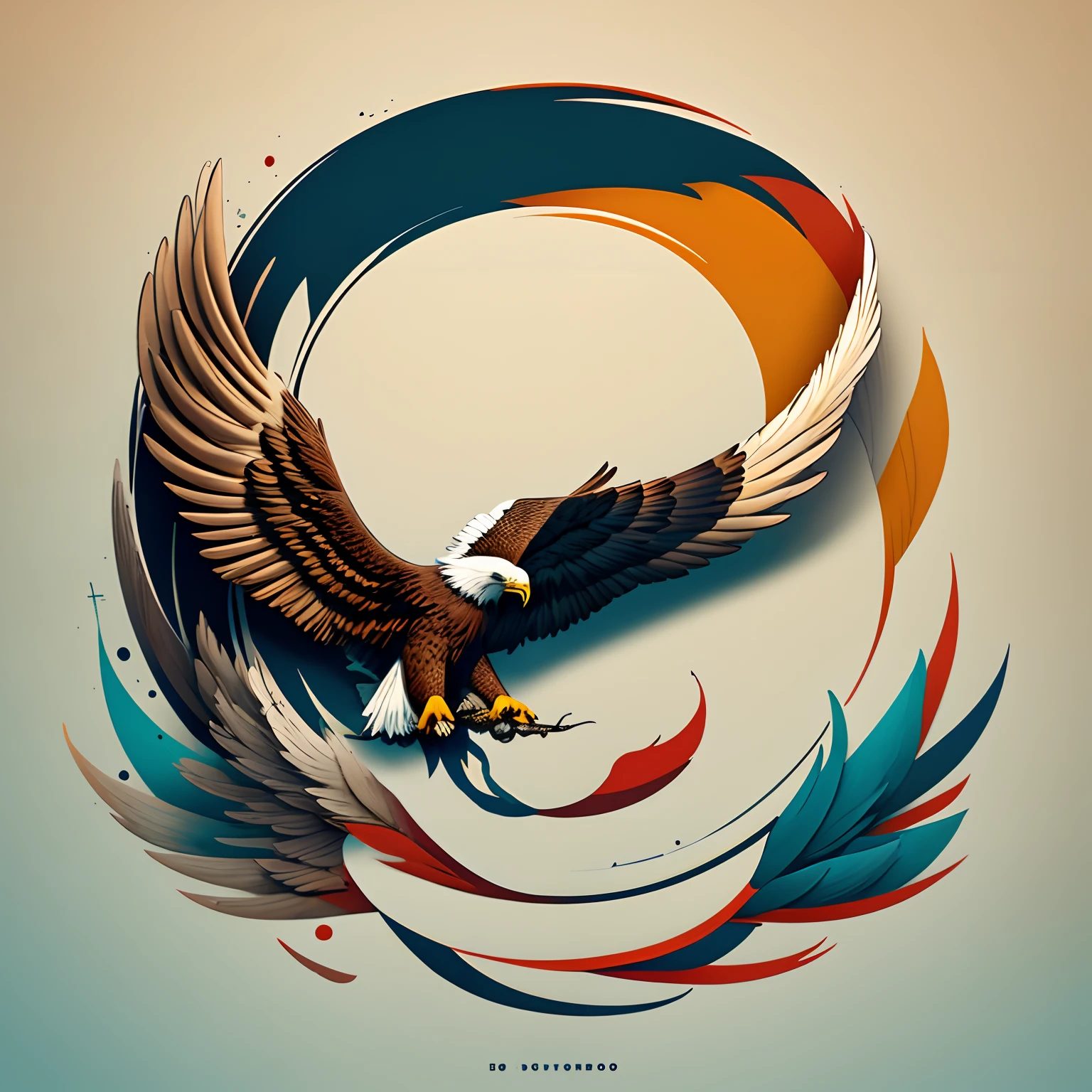 Creative logo design, logotipo con texto de lobos, Eagle Line Art Logo, Color design, Minimal and Pure - Eagle