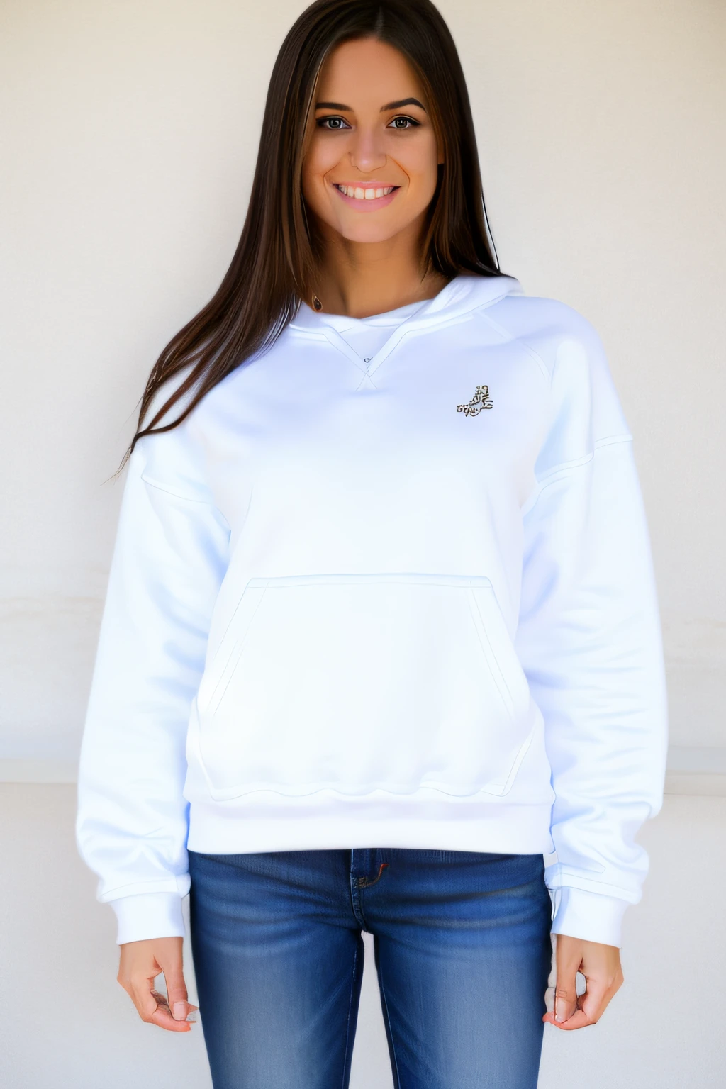 Wear a sweatshirt,white colors