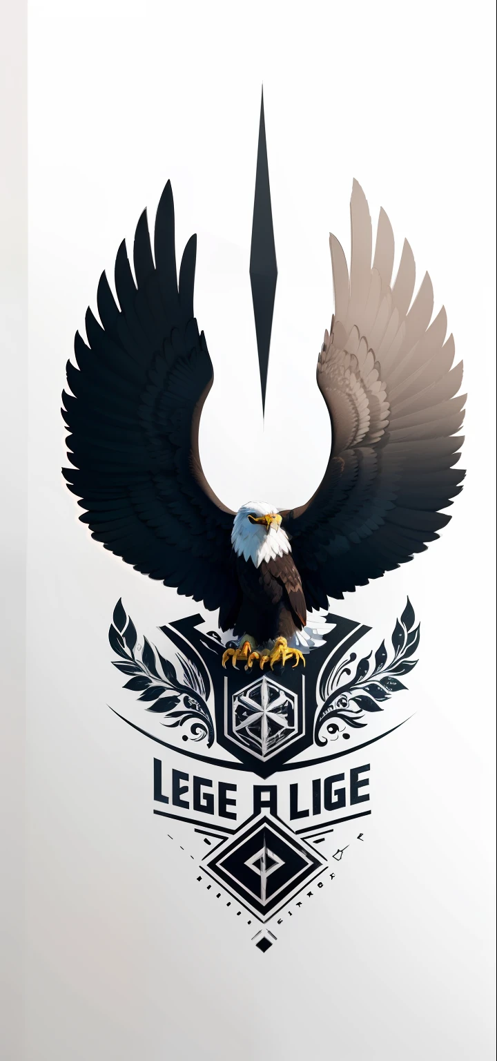 Impresionante, arte vectorial, Creative logo design, logotipo con texto de lobos, Eagle Line Art Logo, Color design, Minimal and Pure - Eagle , agregar efecto al final