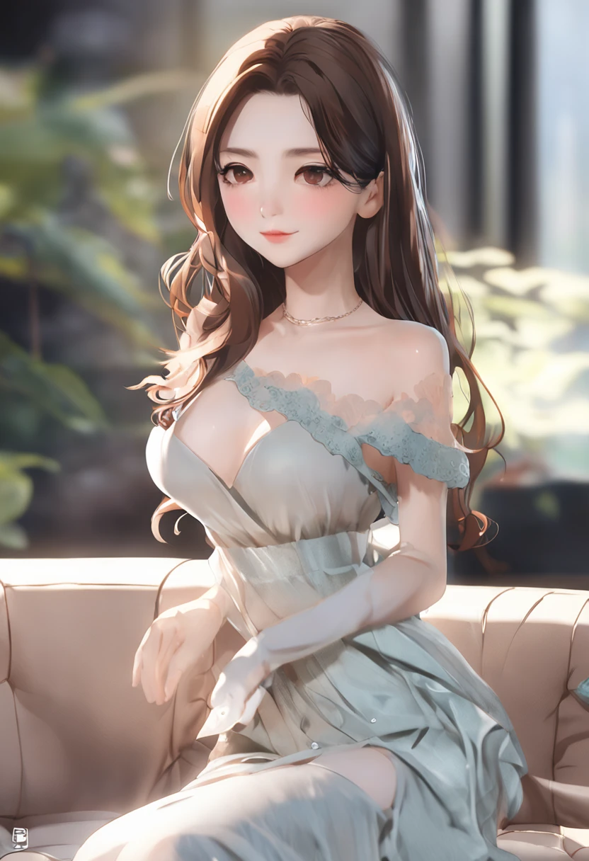 top-quality、Drawn details、(Put your face in、from waist up:2)、​masterpiece、超A high resolution、(Realistic:1.4)、Raw photo、(Beautiful fece:1.5)、(Big eyes, Beautiful eye details:1.7)、 cute little、(shy、ssmile:1)、(Brown medium hair、straight haired、Soft hair quality:1.7)、(女の子1人,Solo:1.8)、(firm breasts, Large breasts:2)、(fair and clean skin:1.7)、(A slender:1.5)、(thin waist, Thin arms, Thin leg, thin neck, thin shoulders:1.5)、(sloped shoulder:1.5)、(bustier、Silk、blanche、knit:1.5)、(a choker、A black:1.5) BREAK (deep in the night、Sitting on a chair in a bar:1.7)、(Dim, moody flat lighting、Soft black lighting:1.5)