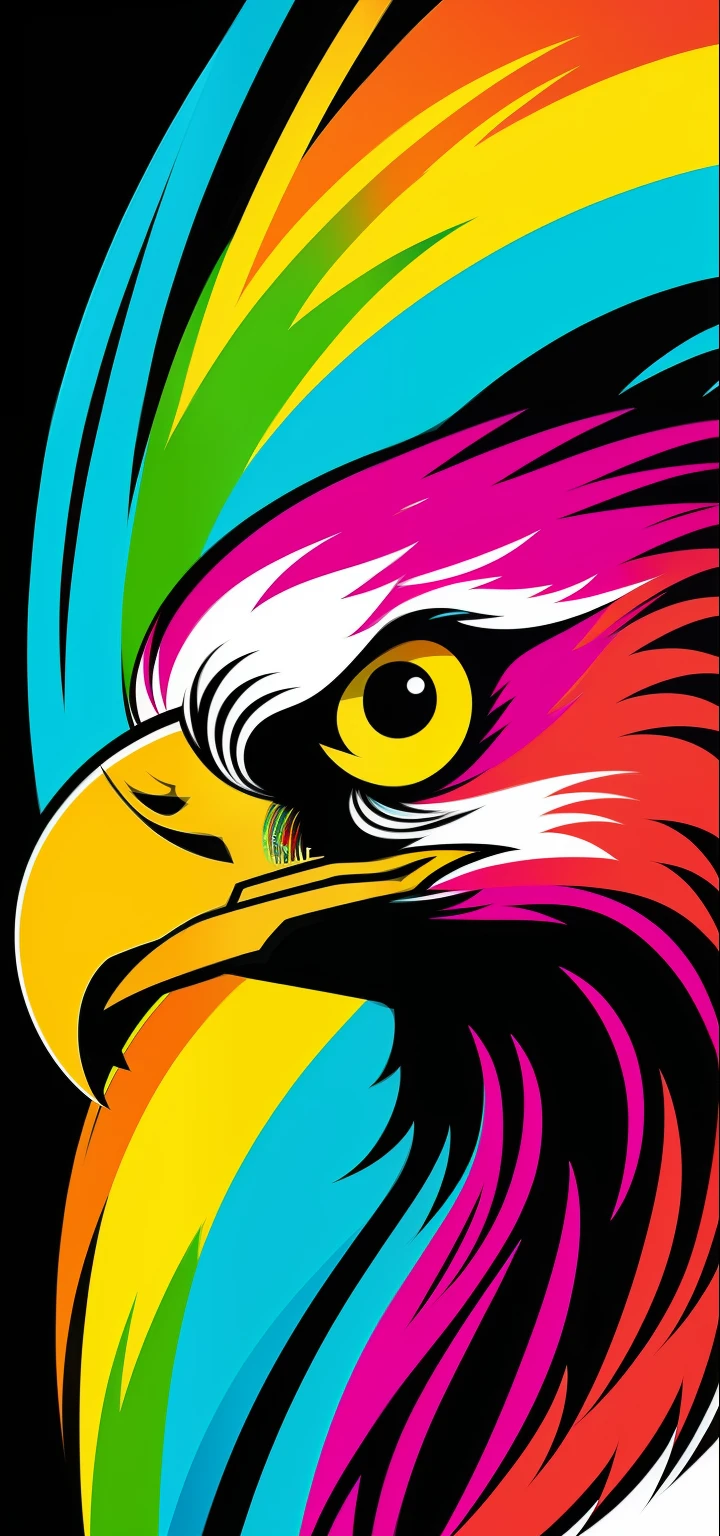 Impresionante arte vectorial, Creative design , Aquila , Eagle Line Art, Color design, Full Colorful - Eagle