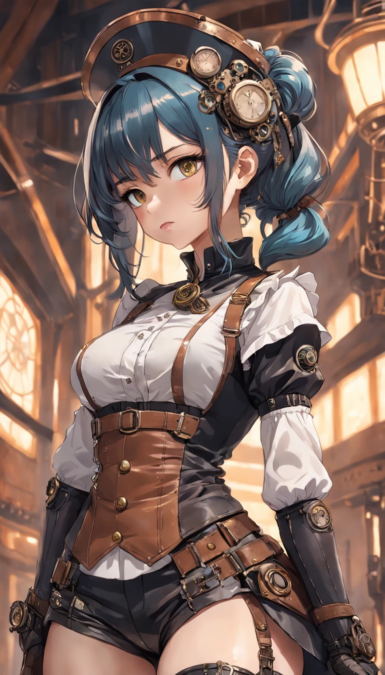 (fantasy:1.5),(anime,8k,masterpiece, top quality, best quality,beautiful and aesthetic:1.2,professional illustrasion:1.1,ultra detail:1.3,perfect lighting),extremely detailed,highest detailed,incredibly absurdres , highres, ultra detailed,intricate:1.6,(Alchemy Workshop:1.4),A girl mixing,Medicine in many small bottles,holding small potion,colorful:1.4,zentangle,(1girl),(girl),(Three kingdoms female warload),(highly detailed beautiful face and eyes,firm breasts),oily skin,((black,hair,short bob with short pony tail hair)),thin pubic hair,cute,lovely,34 years old,alchemist costume,Merchant's Clothing,smile,in the kitchen,smile,seductive weak smiling,(with sparkling eyes and a contagious smile),open mouth, Looking at Viewer,