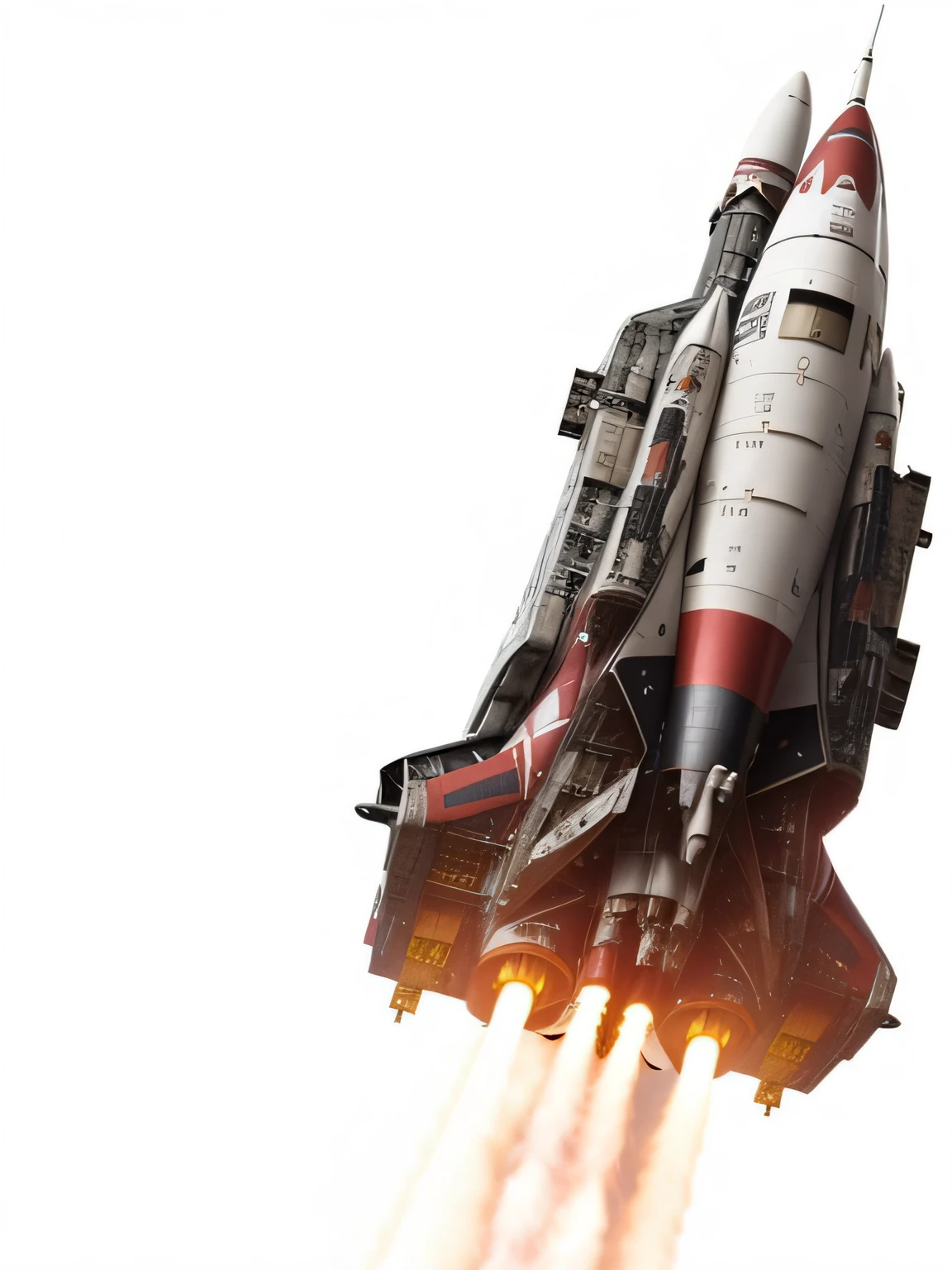 Close-up of a rocket with Japanese text, !Dream Abandonment Rocket Ship, Spacecraft, otomo, Rocket ships, Spaceship, style of macross, japanese cgi, Detailed crash spaceship, spaceships, Locket, Locket, missiles, detaileds, Schmup, spaceships, Super cool rocket, けもの, spaces, Legendary Spaceship