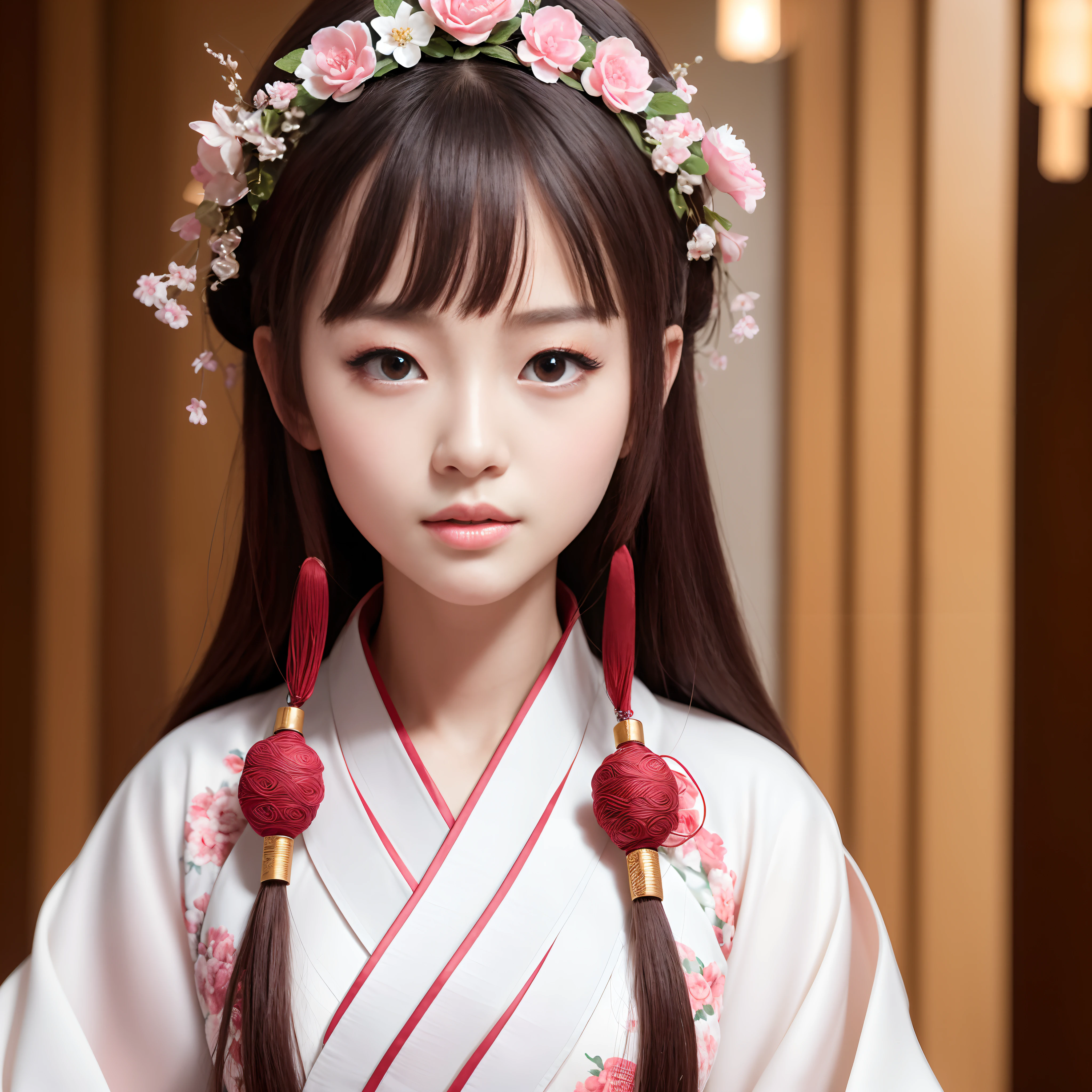 Best quality ,Masterpiece, illustration, An extremely delicate and beautiful, Extremely detailed ,CG ,Unity ,8K wallpaper, Amazing, finedetail, Masterpiece,Best quality,offcial art,Extremely detailed Cg Unity 8K wallpaper,absurderes, unbelievable Ridiculous, hugefilesize , Ultra-detailed, A high resolution, Extremely detailed,Beautiful detailed girl, Extremely detailed eyes and face, Beautiful detailed eyes,light in face,(Hanfu:1.1),1 Girl cherry small mouth