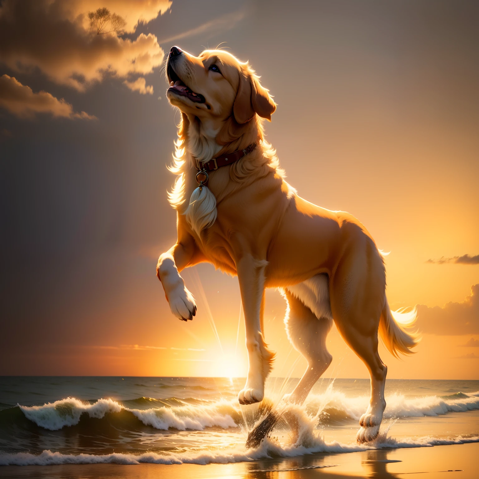 Golden retriever、Mare、suns