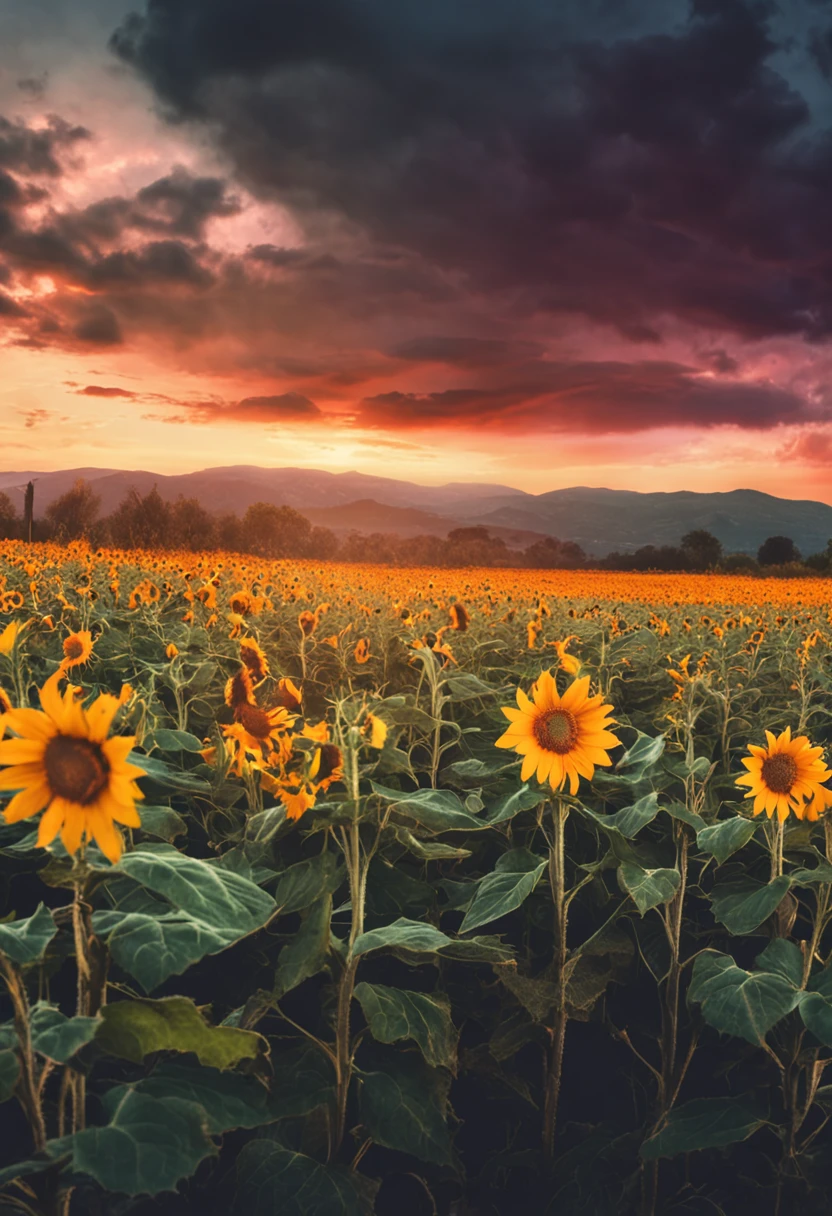 smartphone wallpaper, field of sunflowers