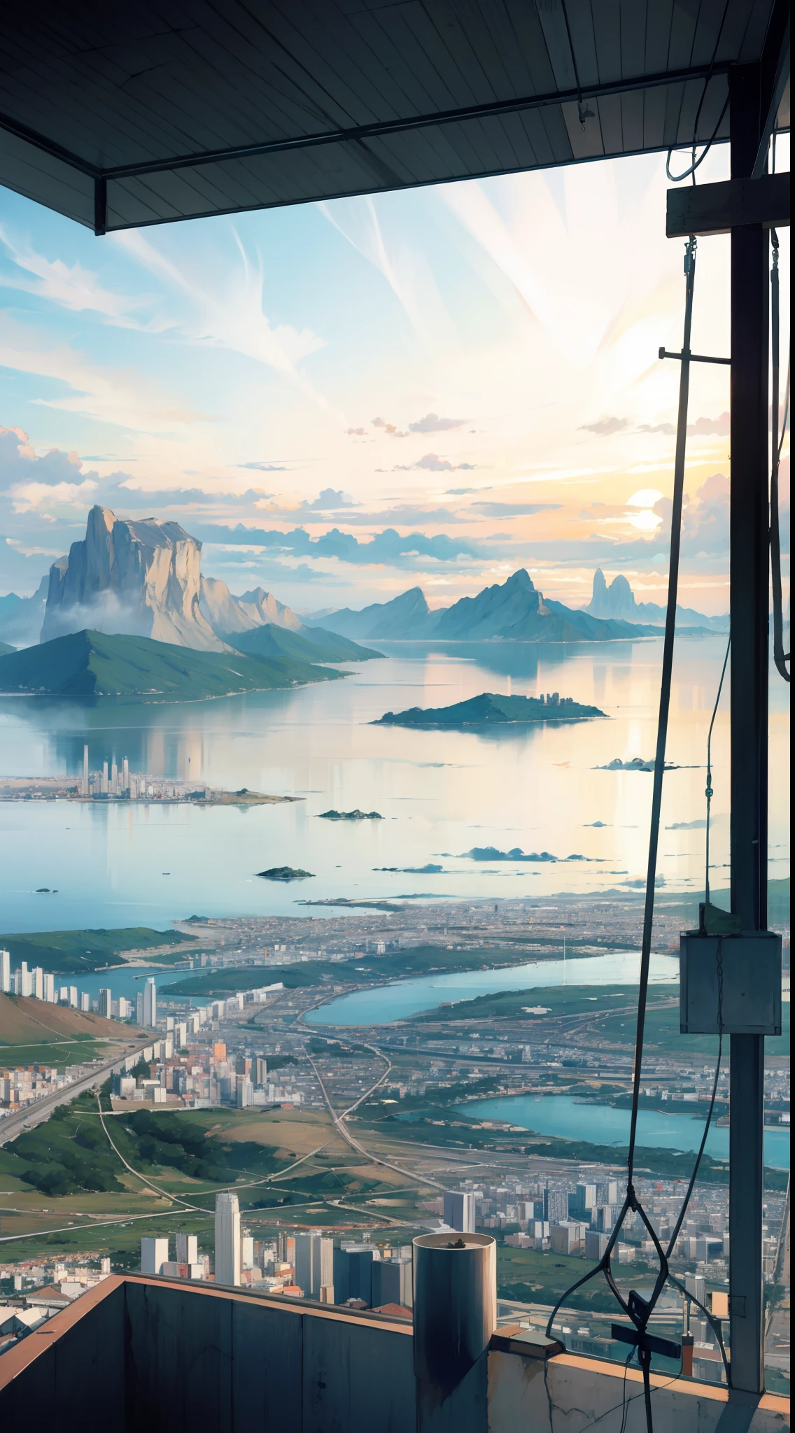 "Generate a dark stunning and immersive post-apocalyptic cityscape as seen from the perspective of the sky."
