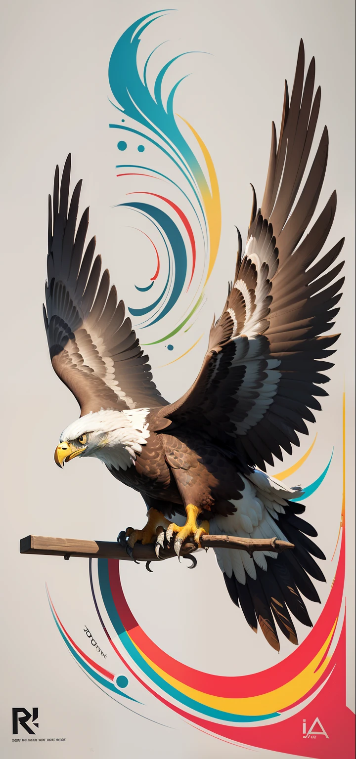 Impresionante arte vectorial, Creative design , Aquila , Arte de Eagle Line, Color design, Full of color - Aquila, para logotipo de las letras (HCR: 1.7)