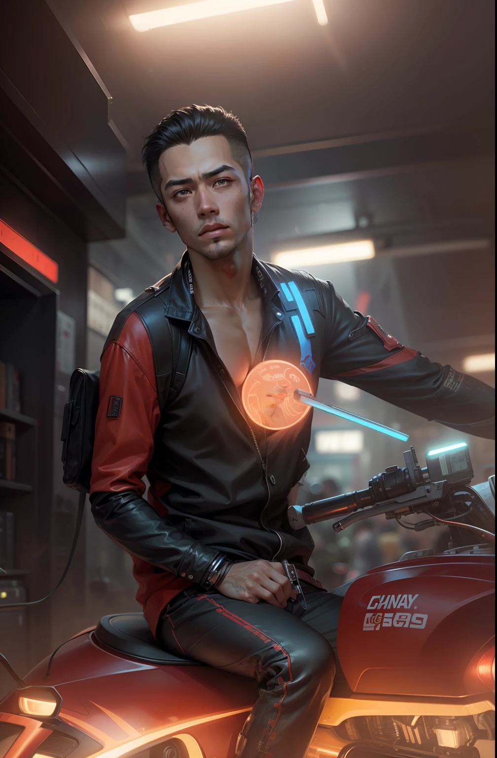 Chang backgrund cyberpunk handsome boy, reallistic face 8k utra realistic