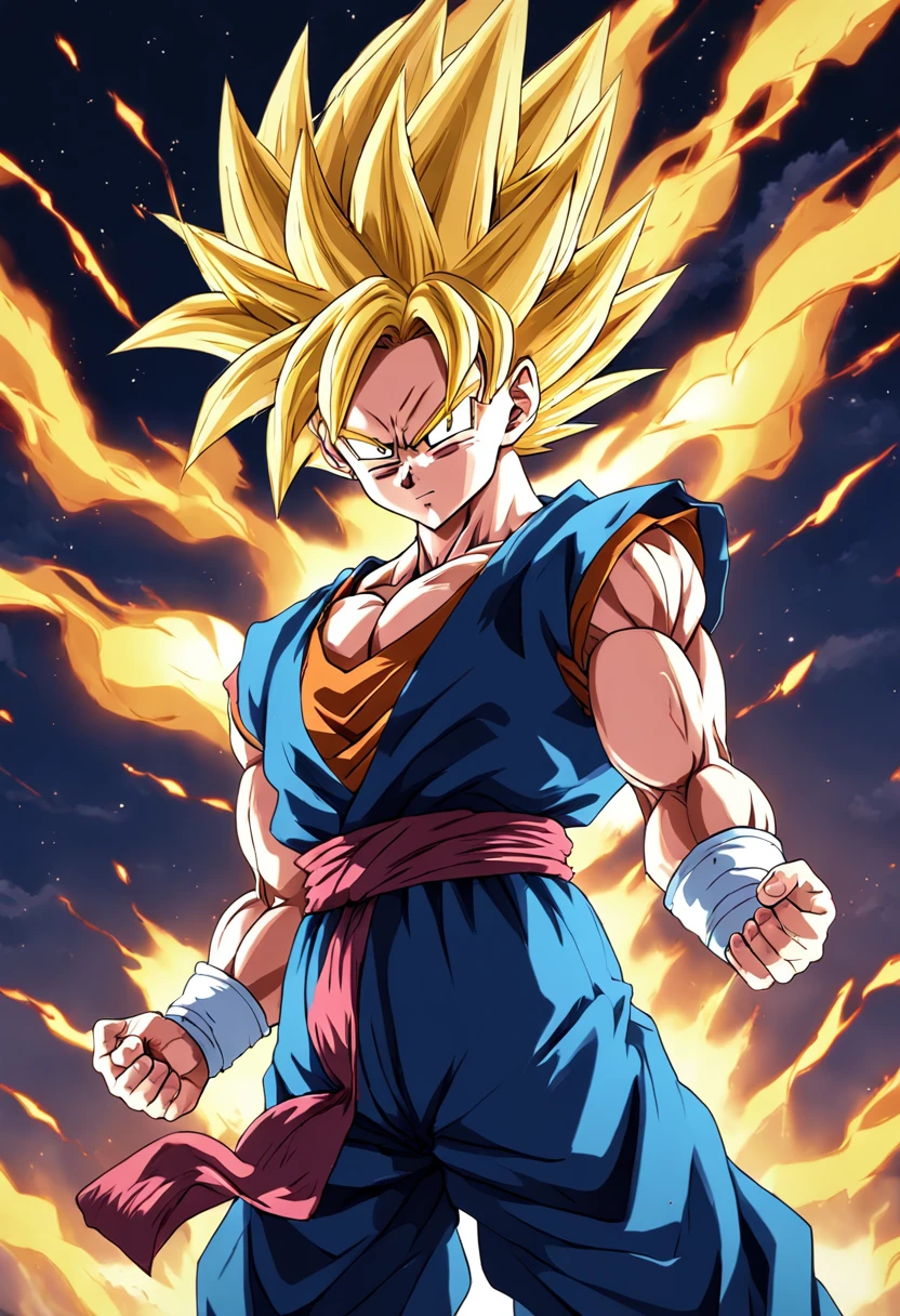 Vegetto Super Saiyan Transformation Arms Crossed