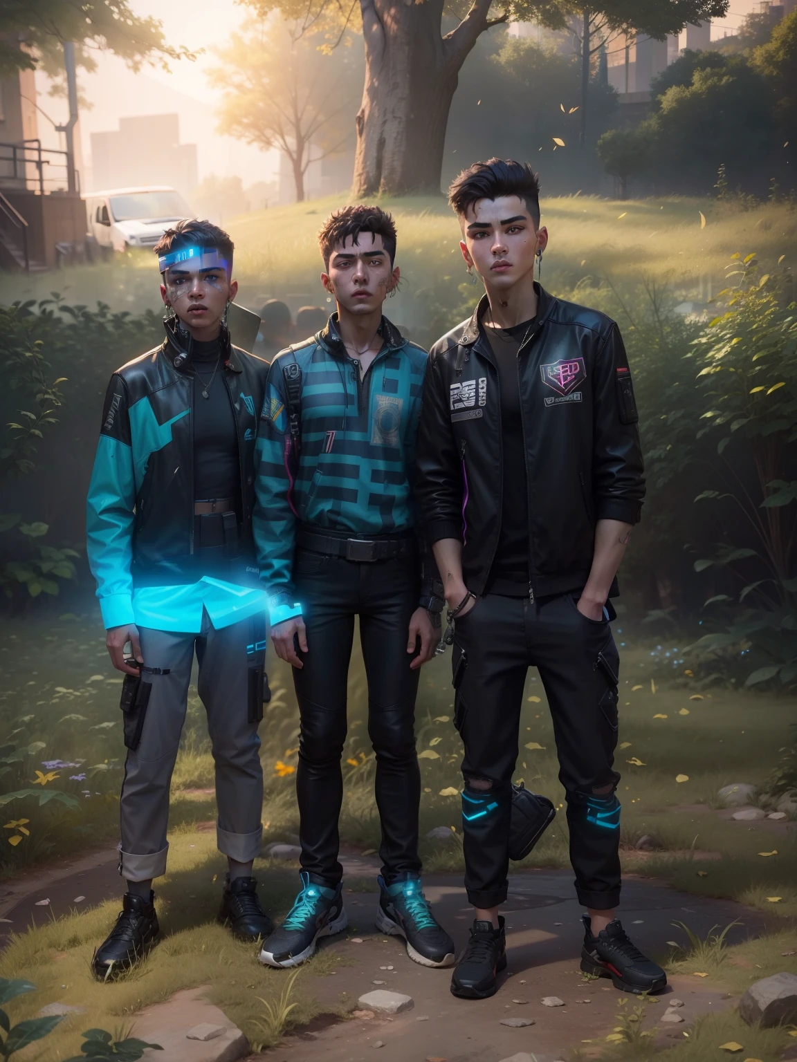 Change baground cyberpunk 17 years old handsome boys ultra realistic. 8k