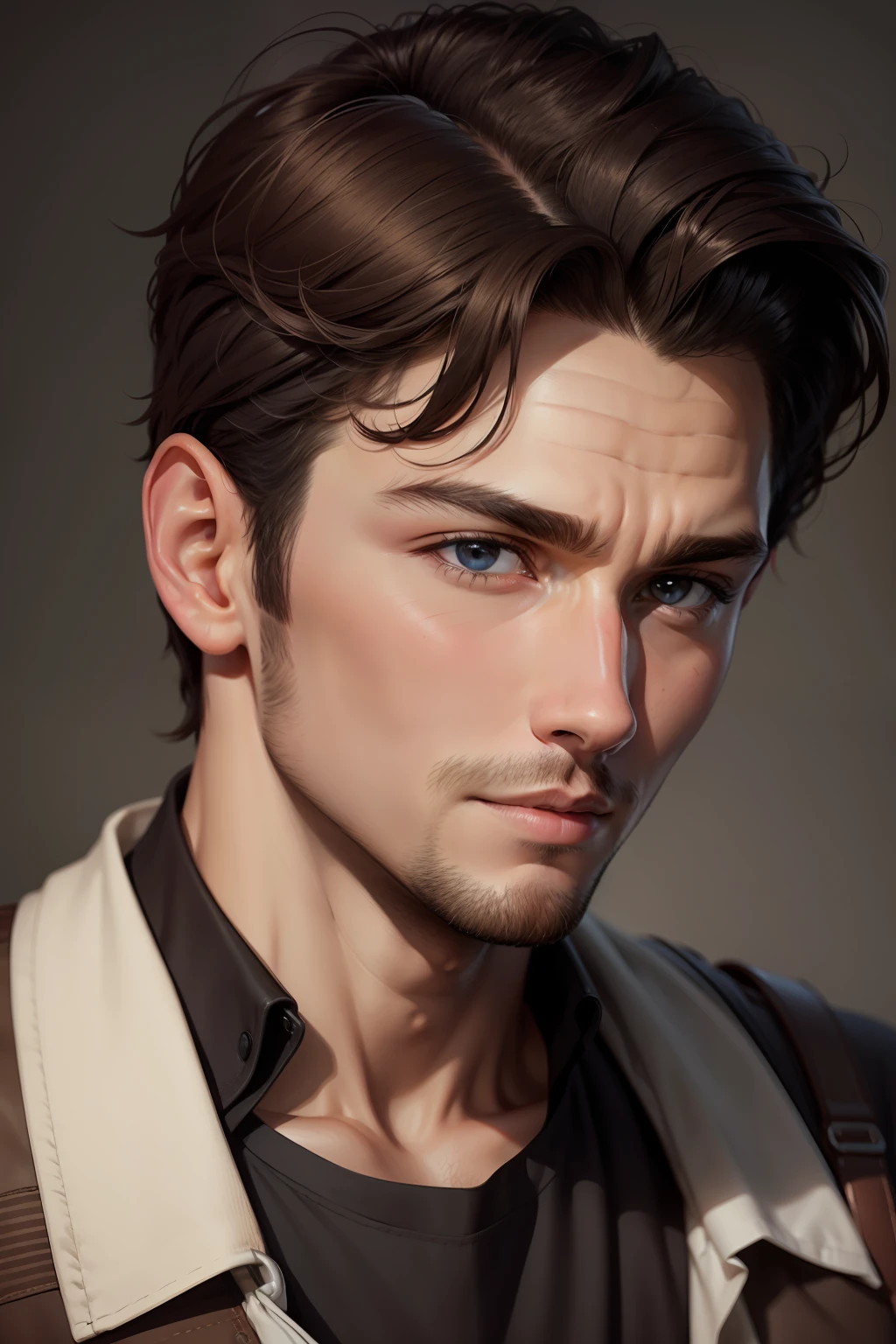 A handsome boy taking a bag realistic face
