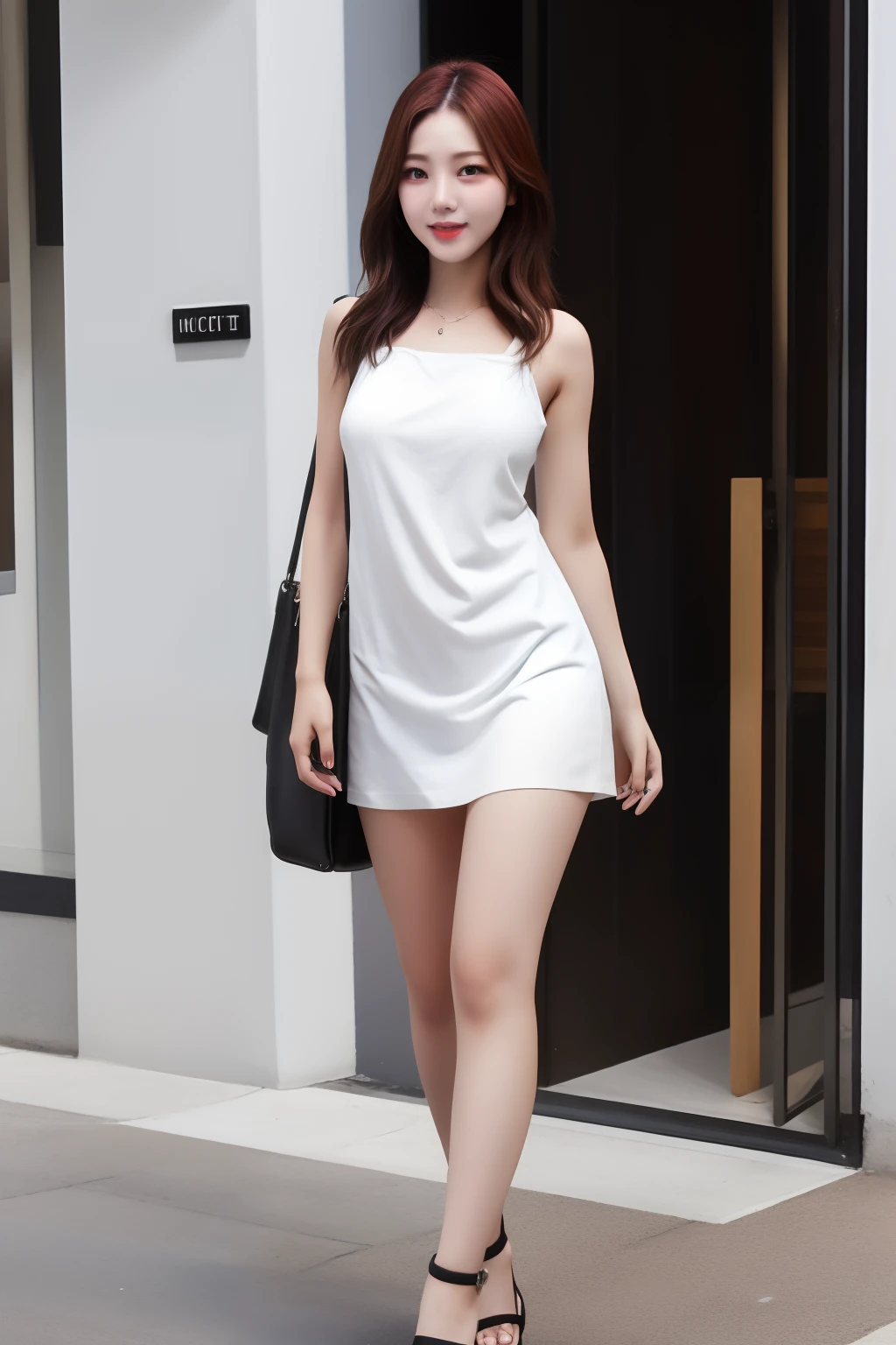 high-level image quality、Mini Sundress、full bodyesbian、Model body type、A slender、big tits、sandal、High-paid residential area full sexy