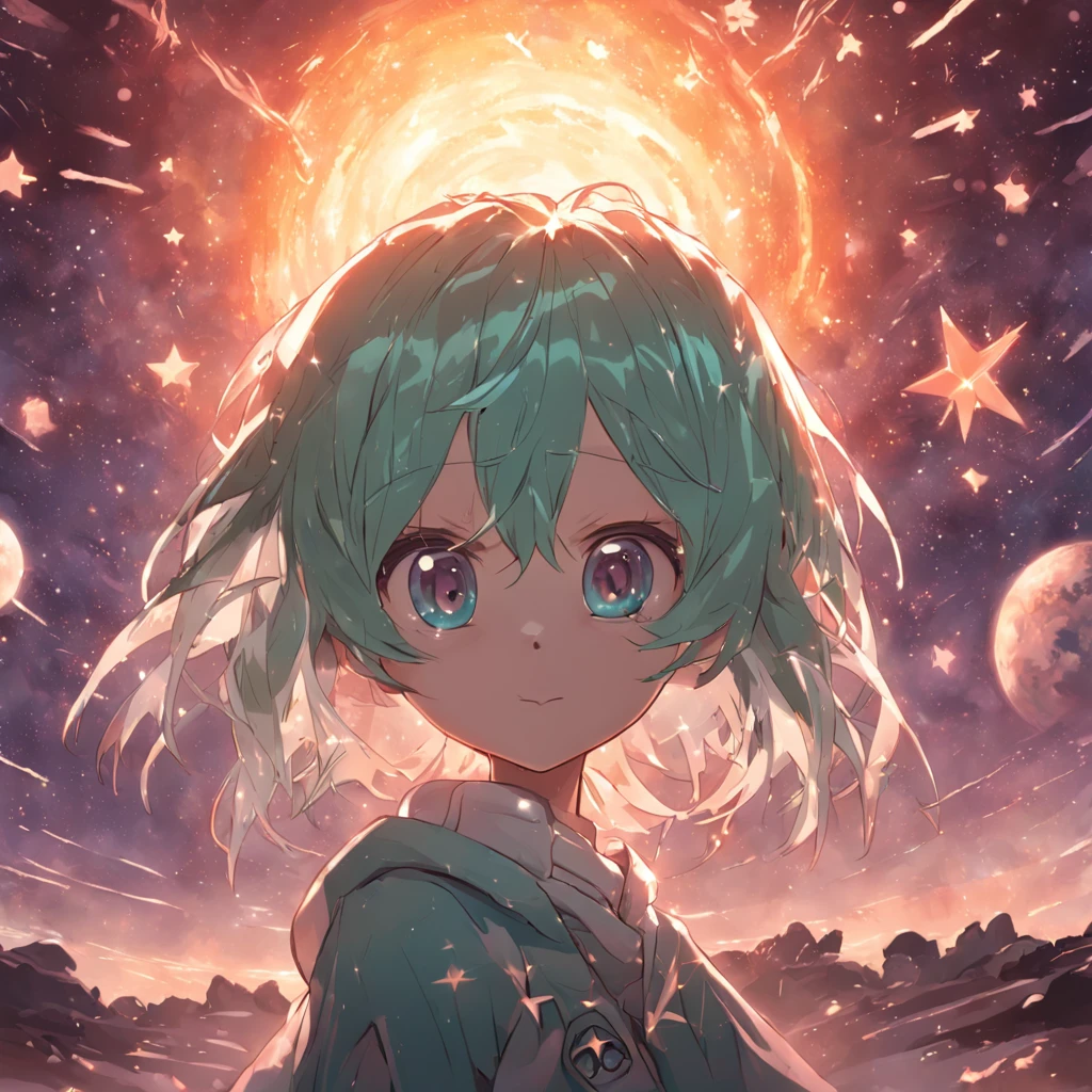 Children of the Universe,galactic,starrysky,planetes,There are stars in the eyes,sea of stars,whaite hair