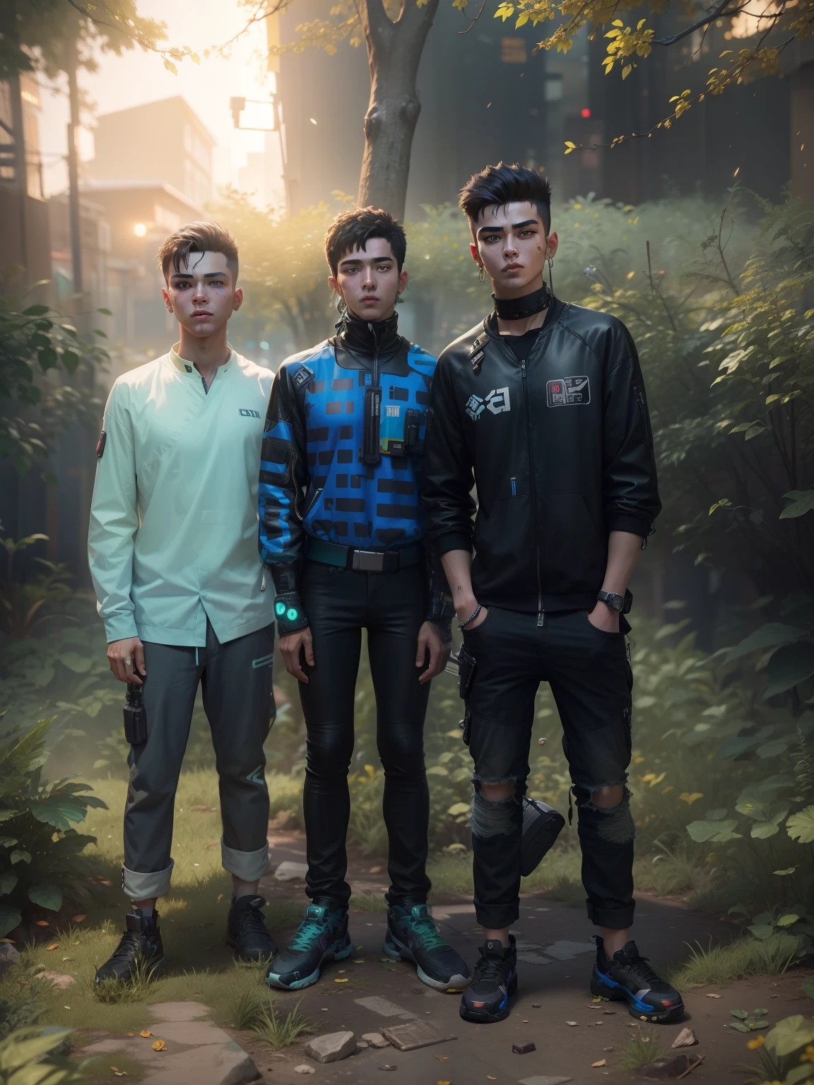 Change baground cyberpunk 17 years old handsome boys ultra realistic. 8k
