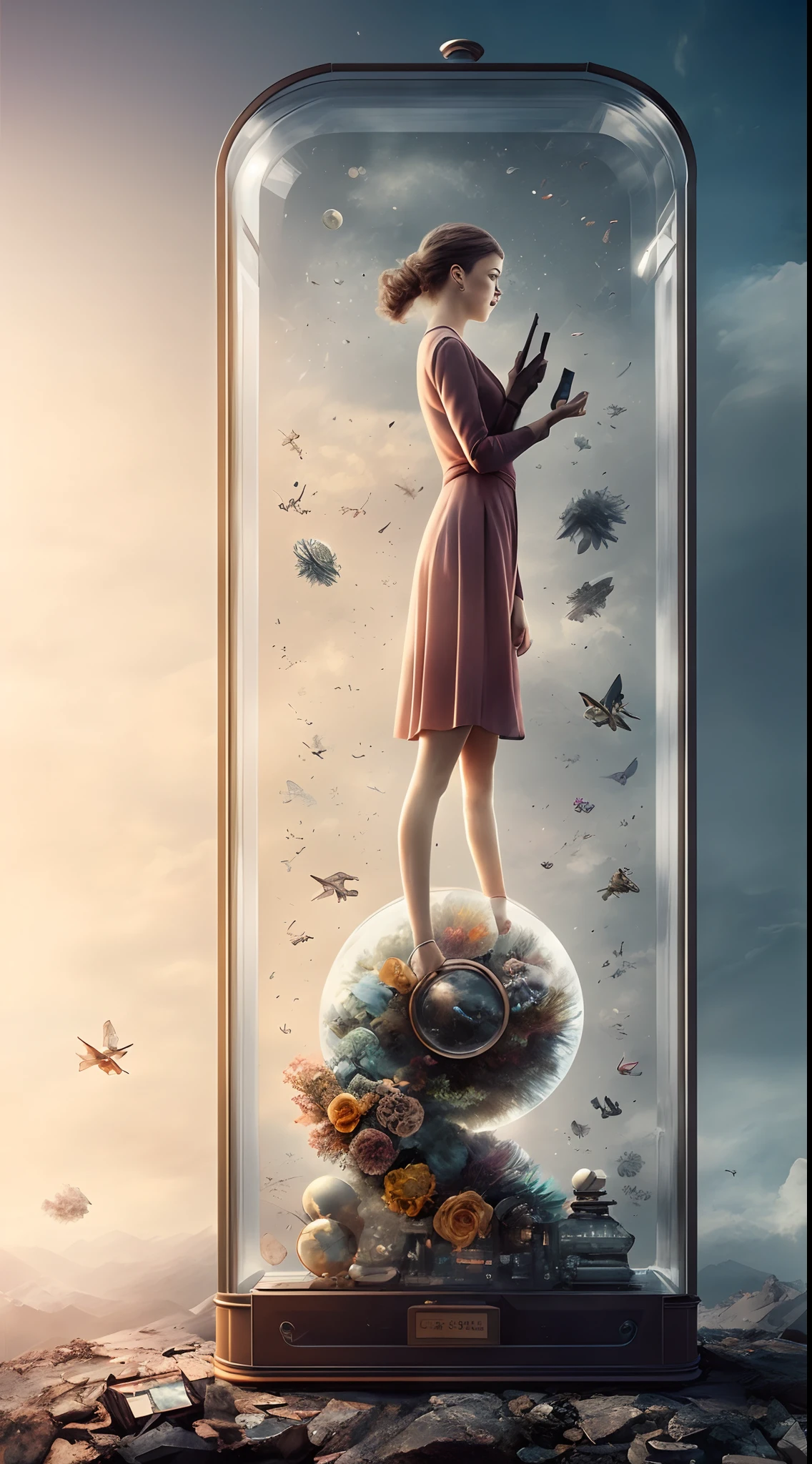 knollingcase，1girll，（（（with dynamism，photograph realistic，realisticlying，dramatics，foco nítido，8k）））