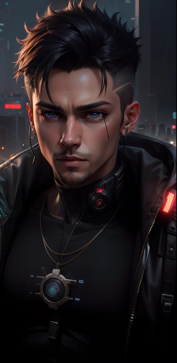 Change background cyberpunk handsome boy realistic face 8k ultra realistic