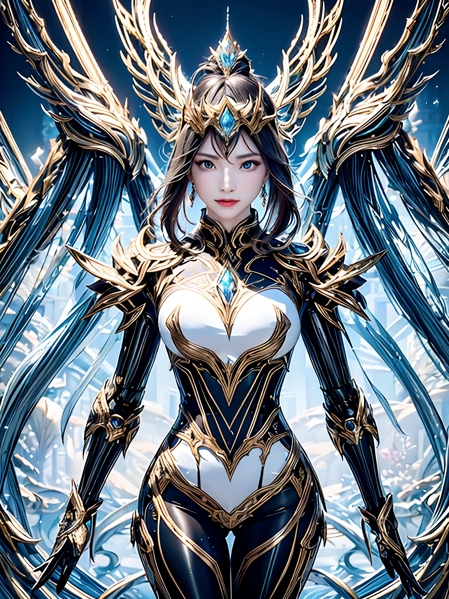 (Masterpiece, Top quality, Best, offcial art, Beautiful and aesthetically pleasing, Long exposure: 1.2), Smooth movement, Charming Patterns, 1 girl, (Long Dress with Sleeves: 1.3), (((Platinum and red imperial armor) )), upperbody closeup, Bare shoulders, Chinese girl, Blush, Black lob hair, Portrait, Solo, Upper body, looking at the observer, Detailed background, Detailed face, (crystallineAI, crystalline theme:1.1), elemental fire elf, rotation fire, control fire, Ruby clothes, Dynamic pose, Floating particles, ethereal dynamics, Fire, vapor, Magma in the background, red tint, volcanoes, Ethereal atmosphere,1 japanese, battle armor, prime,Rhino essence,Volt essence,Saryn Essence dynamic pose, Intricate pattern, heavy metal, Energy lines, Faceless, Glowing eyes, Long silver hair, The wind blows hair, elegant, Intense, blood red and black uniform, Bloody wings, Solo, Desert, Sunny, Bright, Claws, Dramatic lighting, (Masterpiece:1.2), Best quality, high resolution, Beautiful detailed, Extremely detailed, Perfect lighting, zhongfenghua, From below